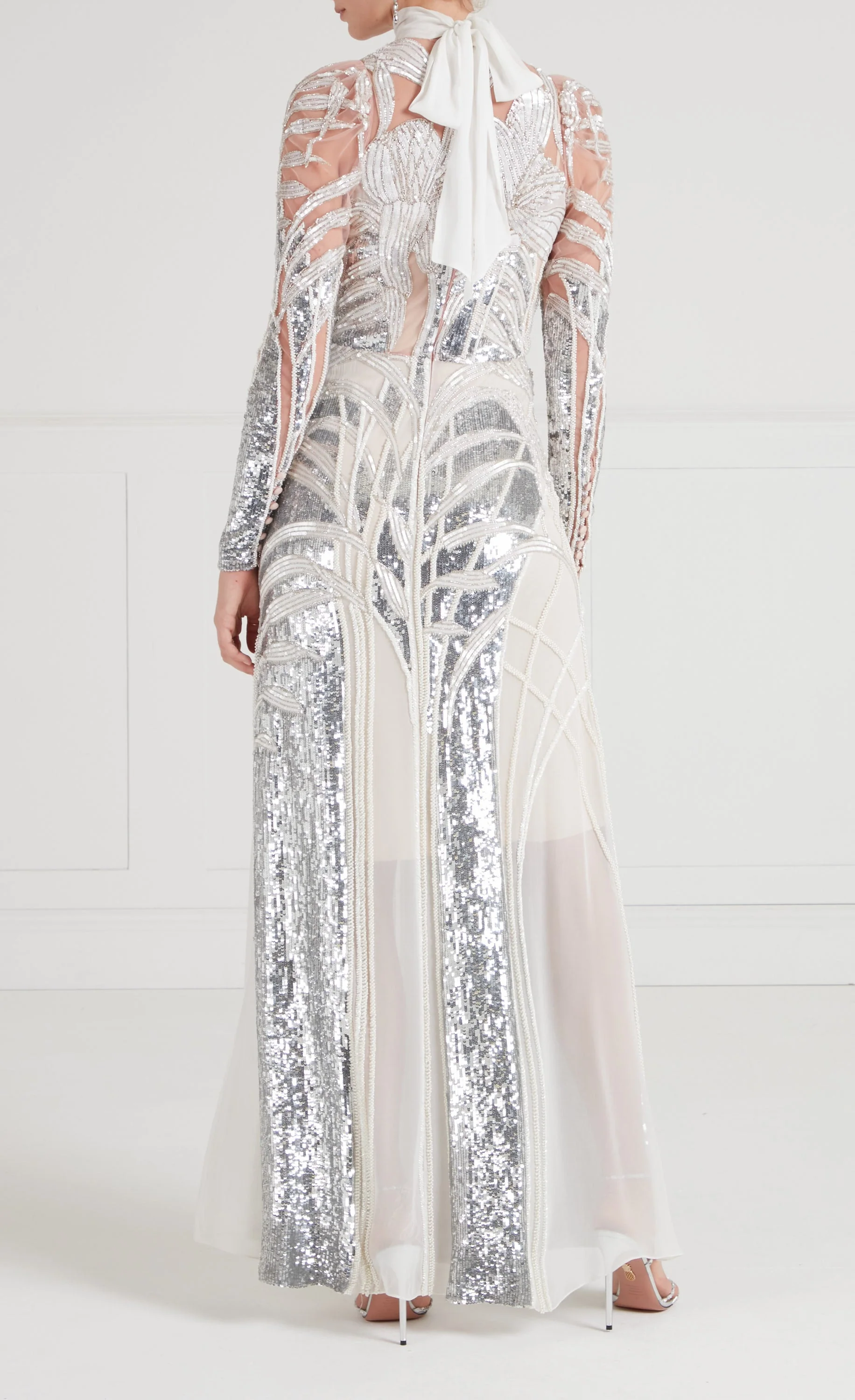 Mariana Sleeved Gown - Platinum - Image 5