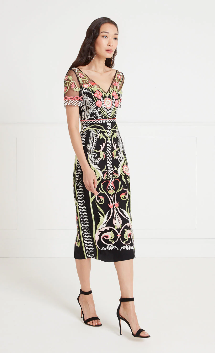 Alessia Midi Dress - Black - Image 3
