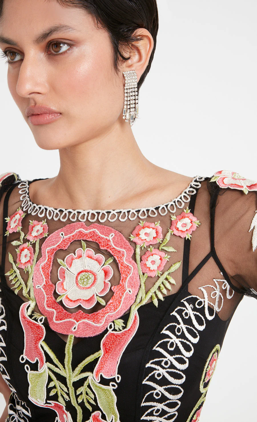 Alessia Sleeved Dress - Black - Image 5