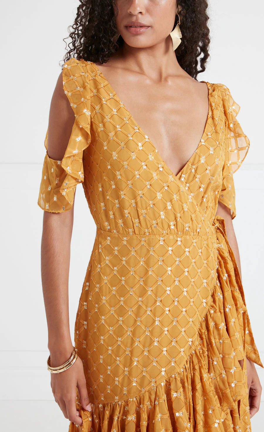Angelico Mini Dress - Amber Gold - Image 5