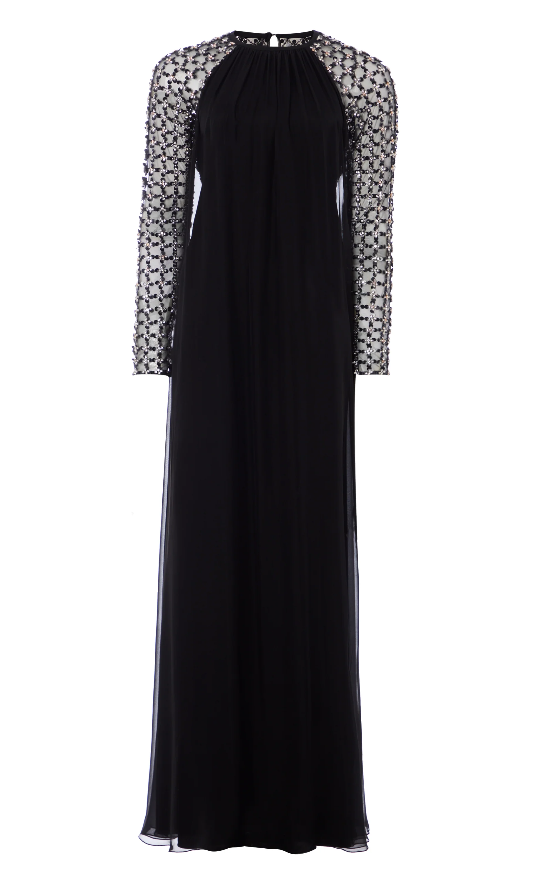 Angelli Lattice Long Dress - Black - Image 2