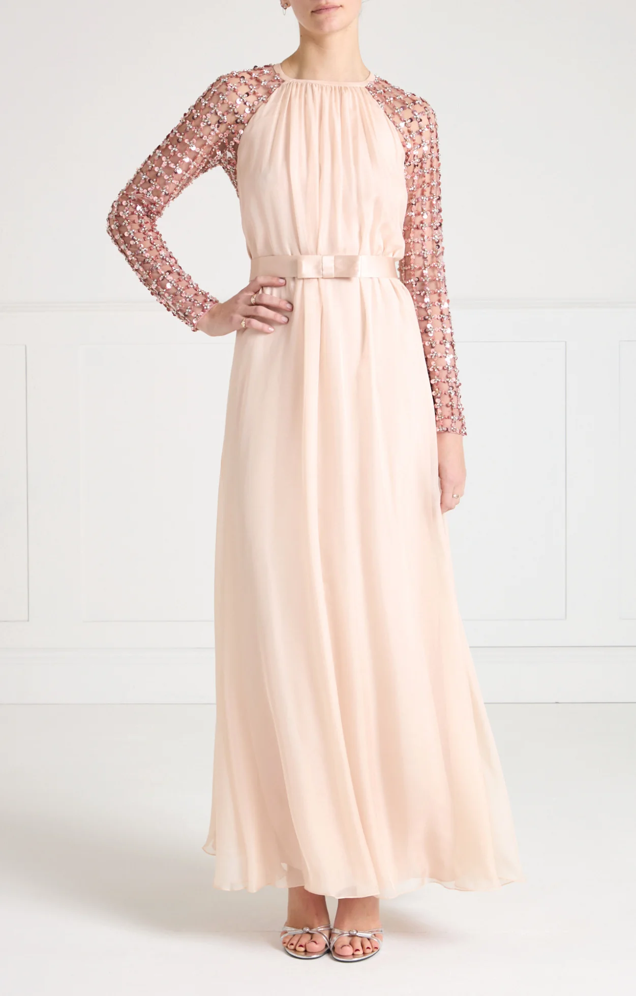 Angelli Lattice Long Dress - Rosewater - Image 3