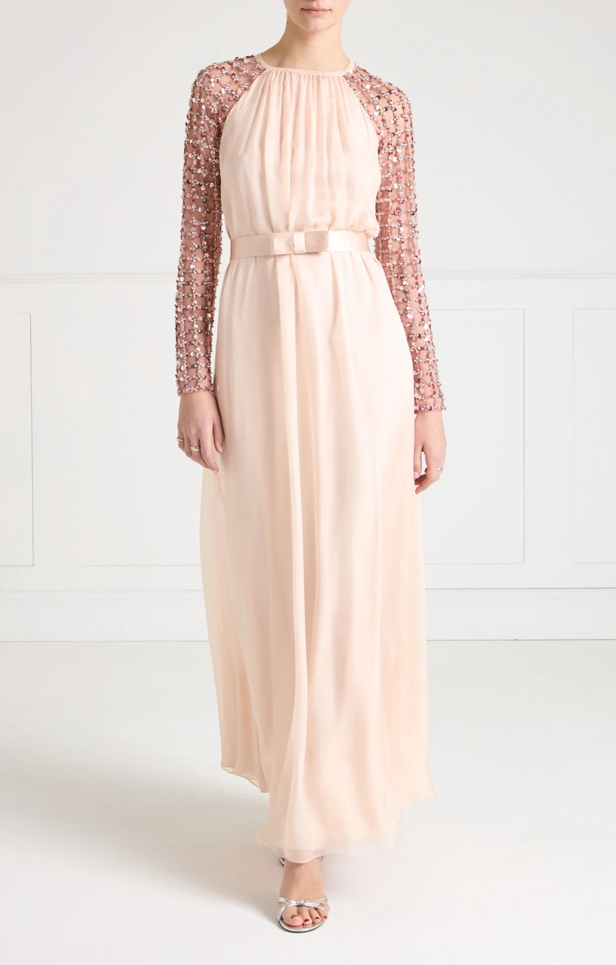 Angelli Lattice Long Dress - Rosewater - Image 4
