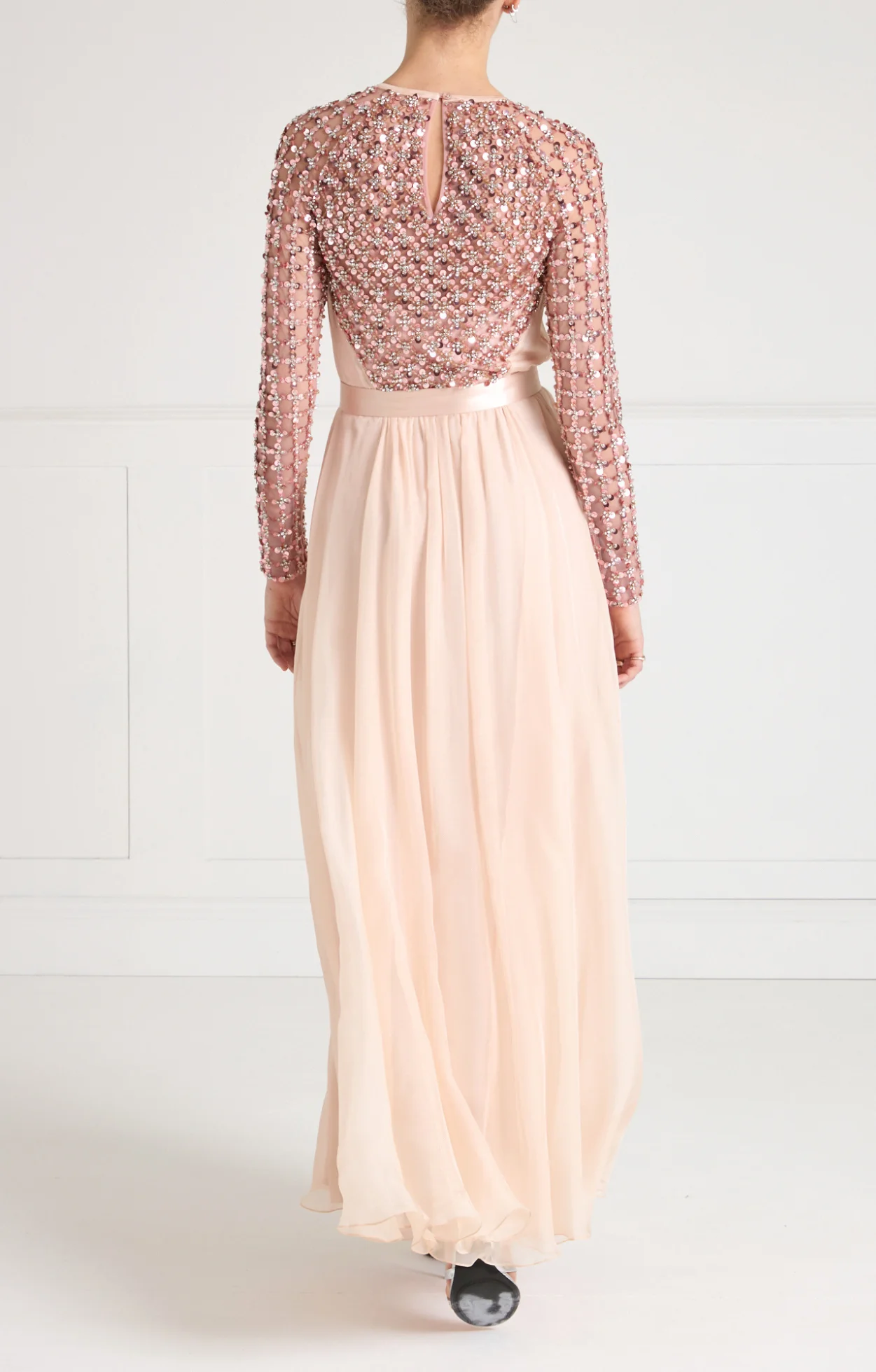 Angelli Lattice Long Dress - Rosewater - Image 7