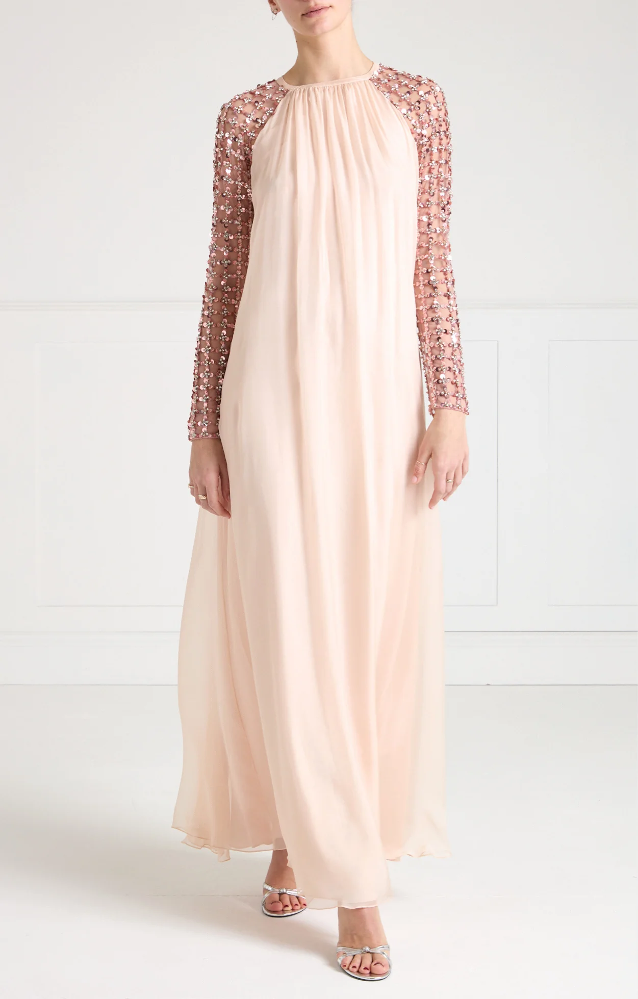 Angelli Lattice Long Dress - Rosewater - Image 8