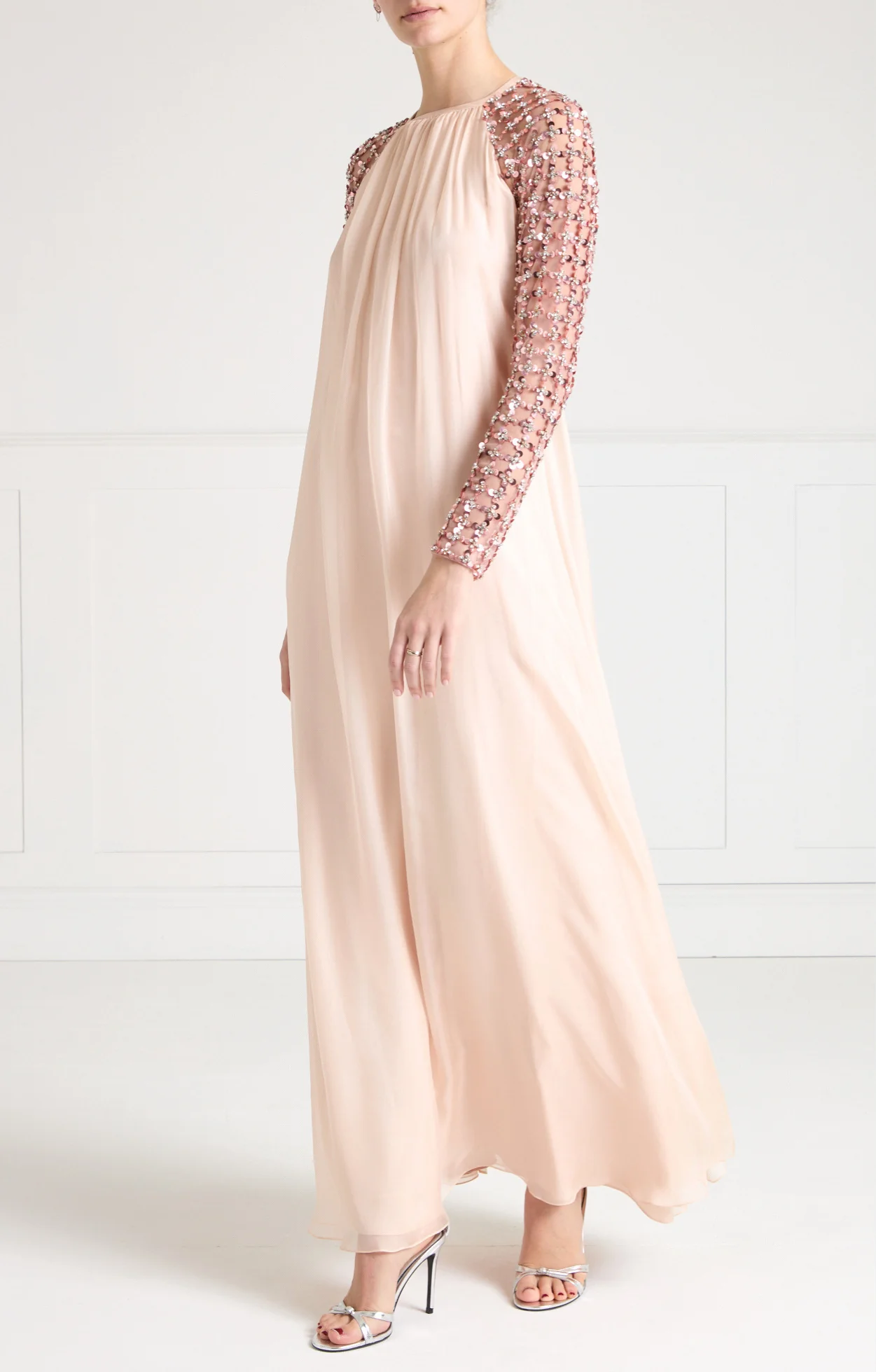 Angelli Lattice Long Dress - Rosewater - Image 9