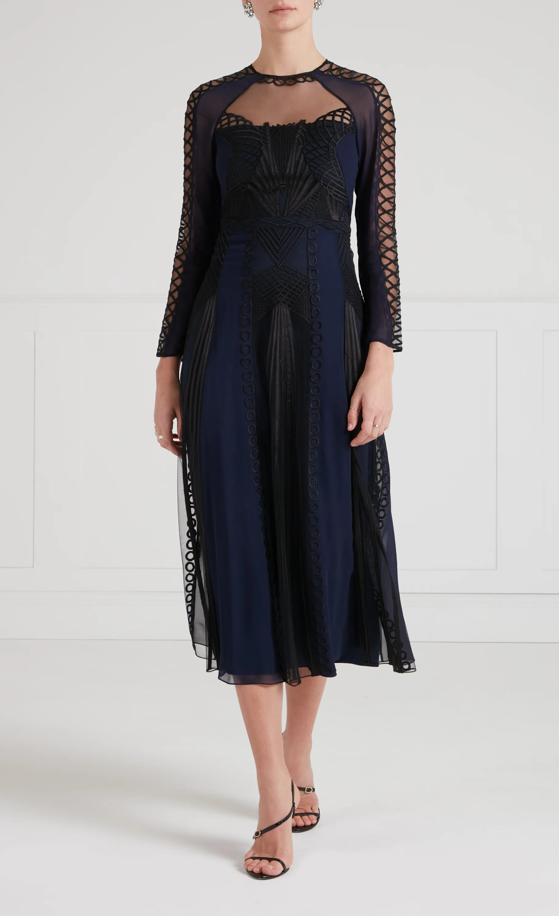 Ariel Sleeved Dress - Sapphire Blue - Image 2