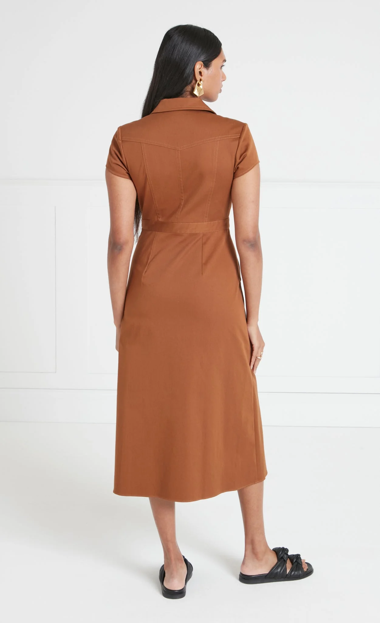 Castell Dress - Brown - Image 4