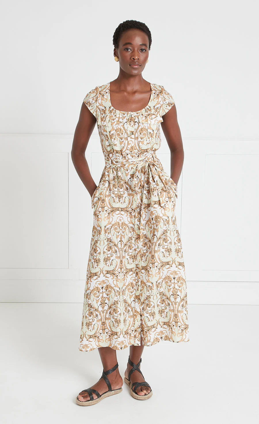 Claudia Shirt Dress - Amber Gold - Image 2