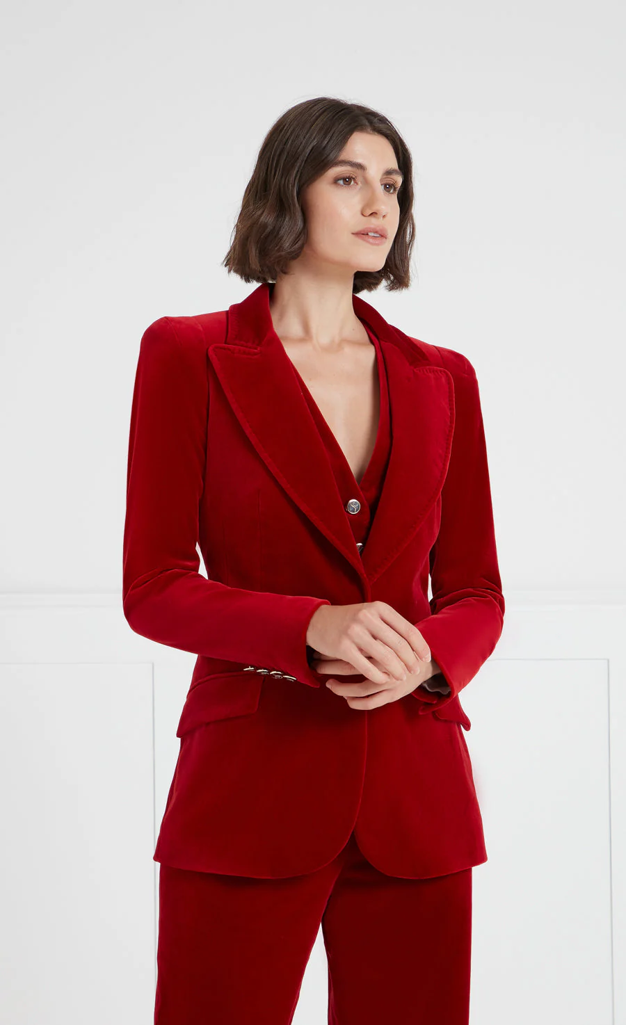 Clove Velvet Jacket - Scarlet - Image 3