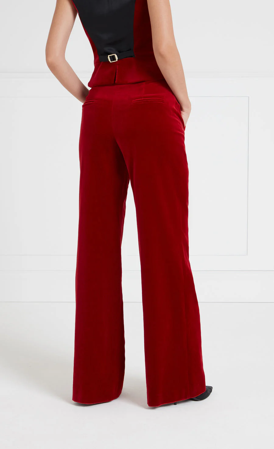 Clove Velvet Waisted Trousers - Scarlet - Image 6