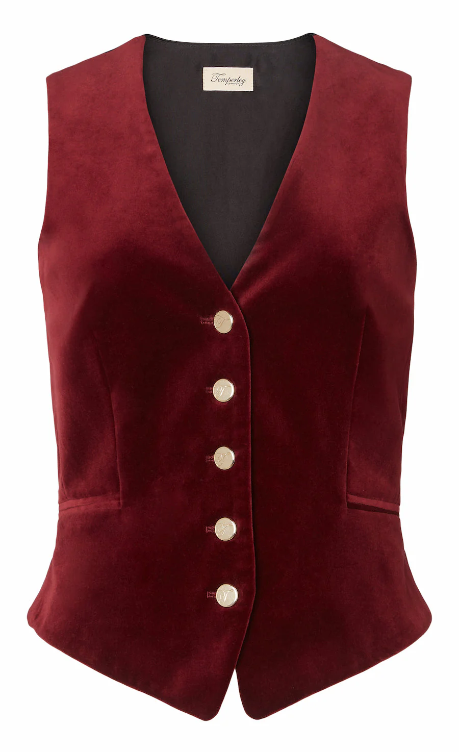 Clove Velvet Waistcoat - Fig - Image 2