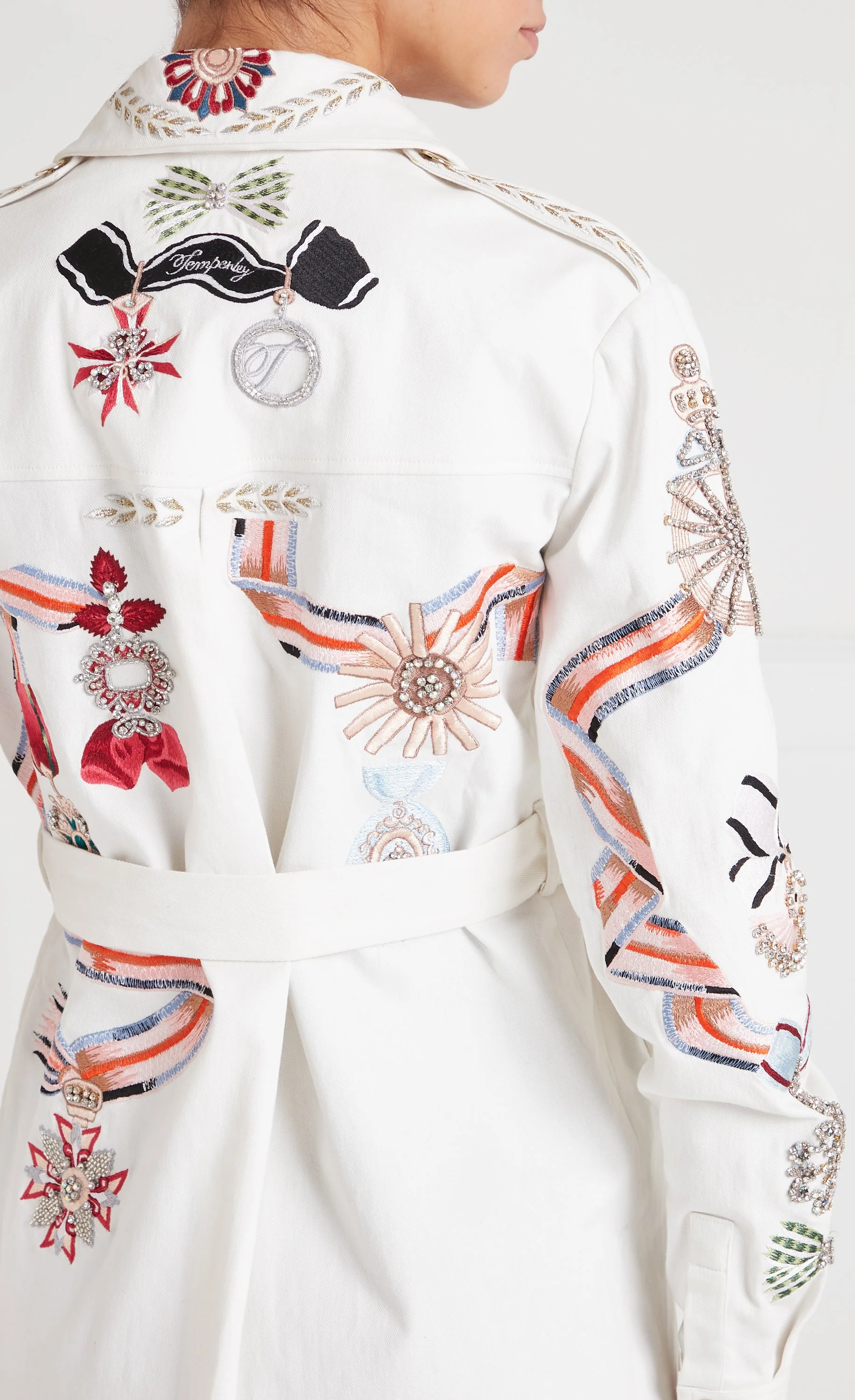 Diamantine Shirt Jacket - Cream - Image 3