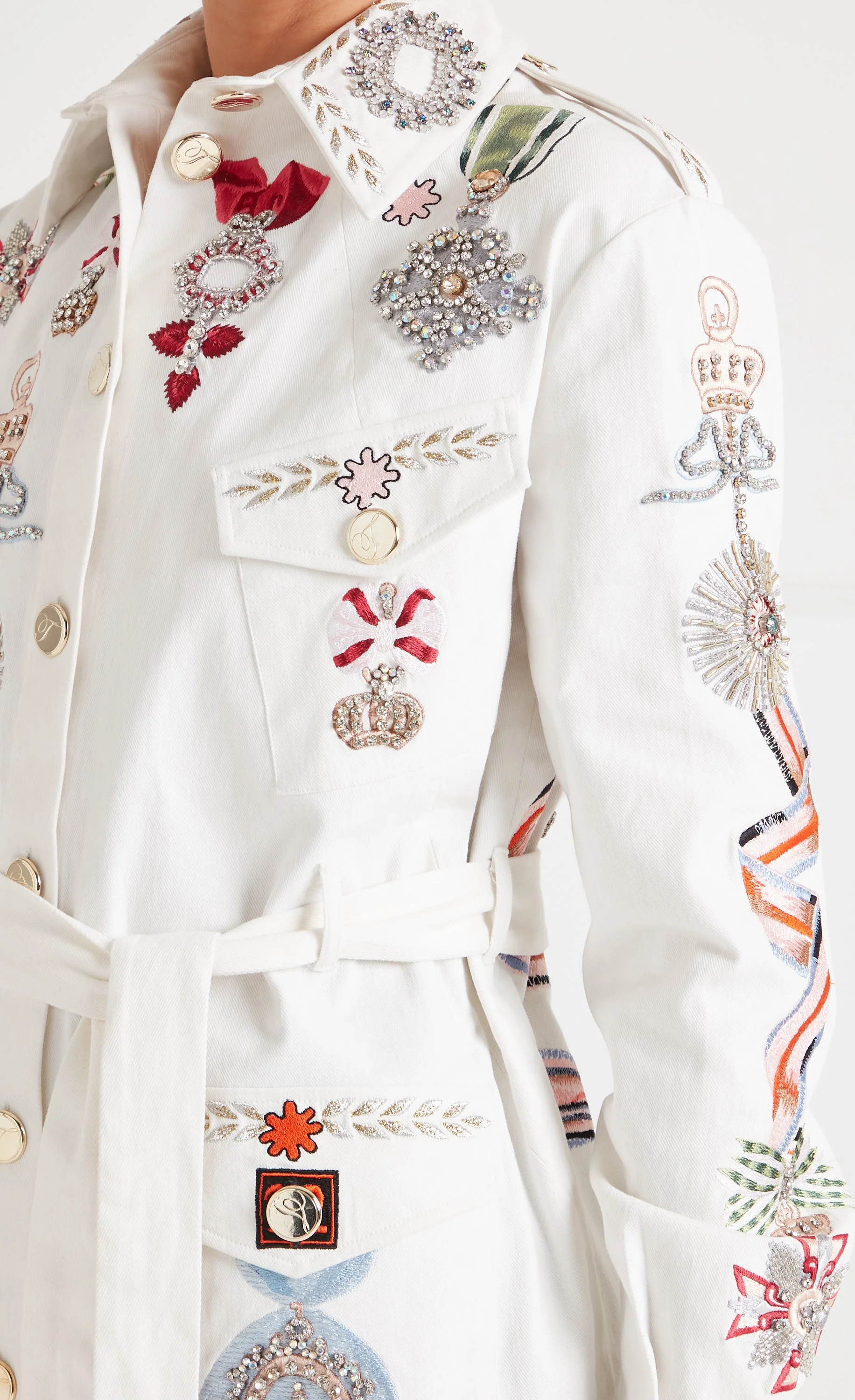 Diamantine Shirt Jacket - Cream - Image 4