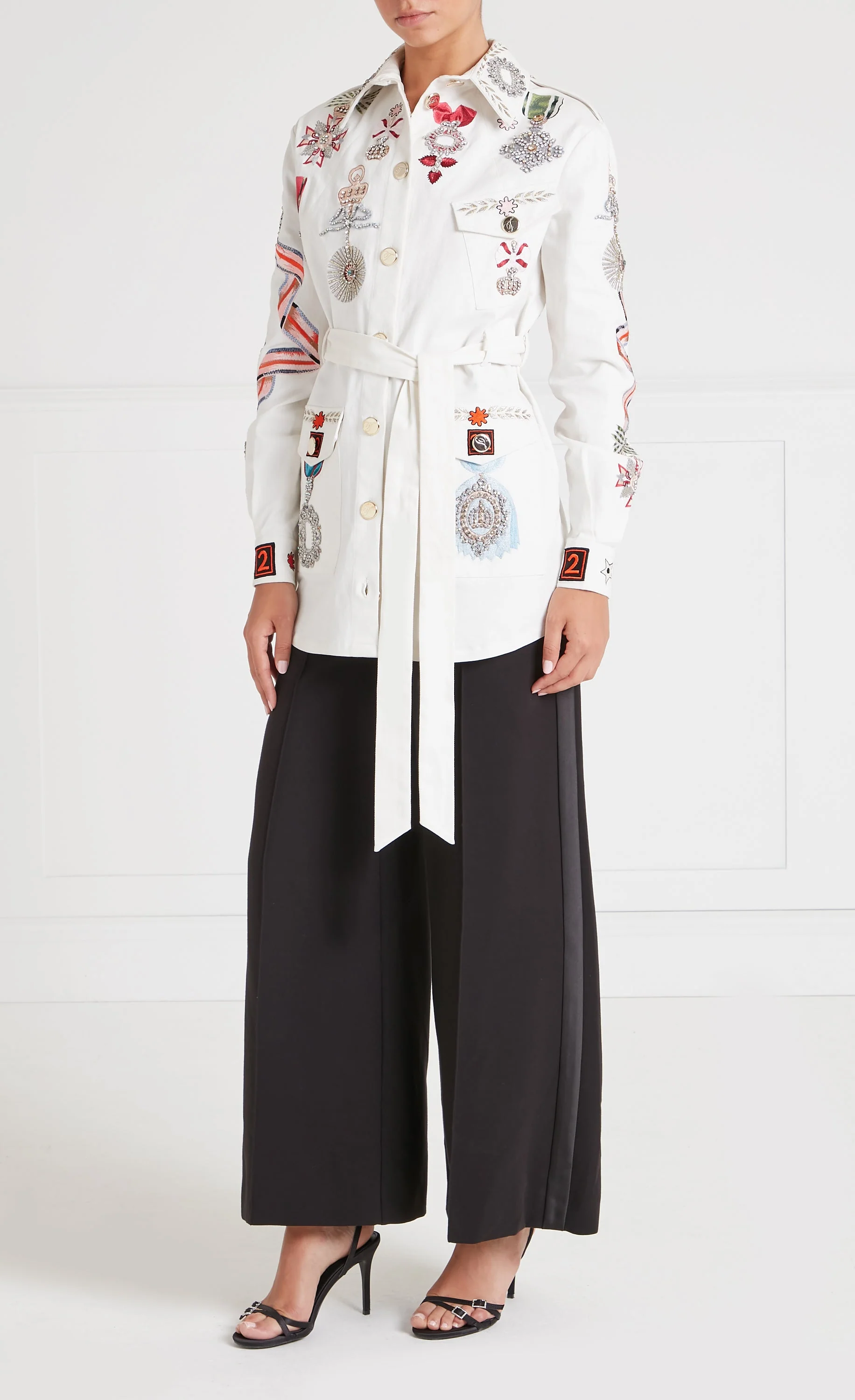 Diamantine Shirt Jacket - Cream - Image 6