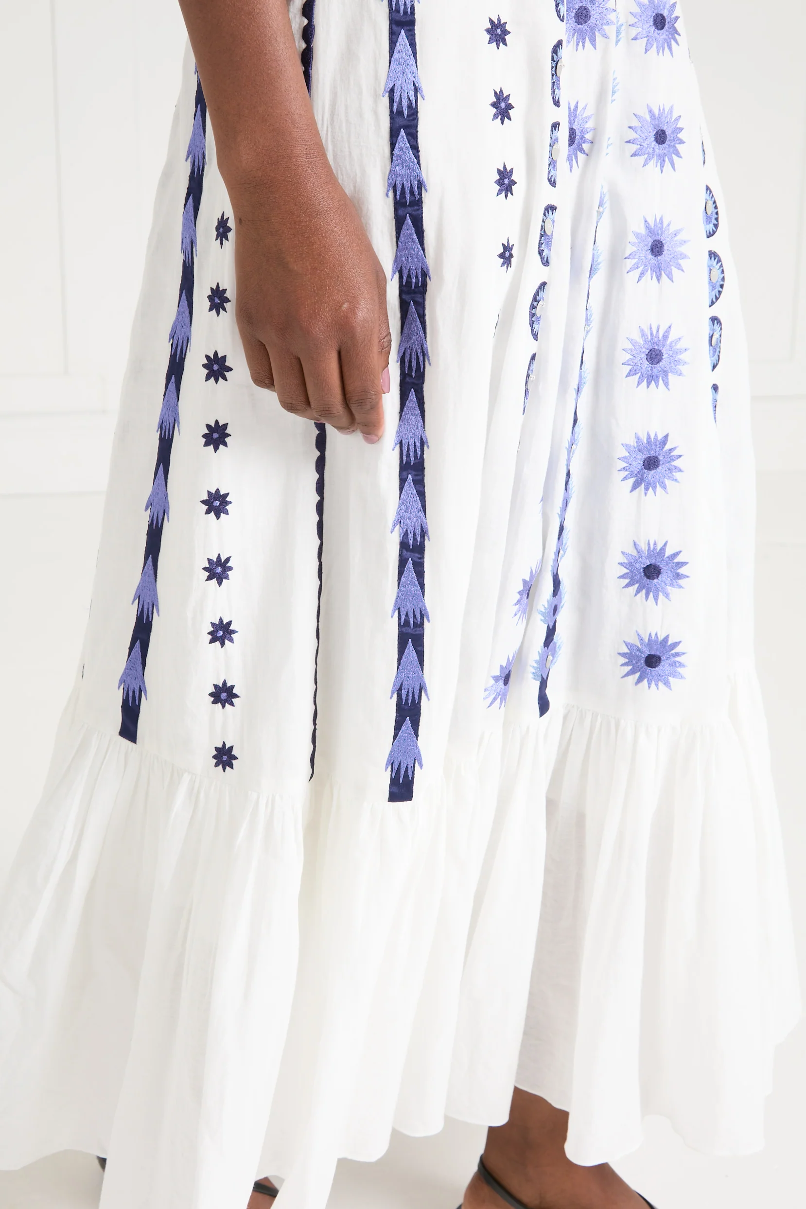 Edith Halter Dress - White & Blue - Image 7