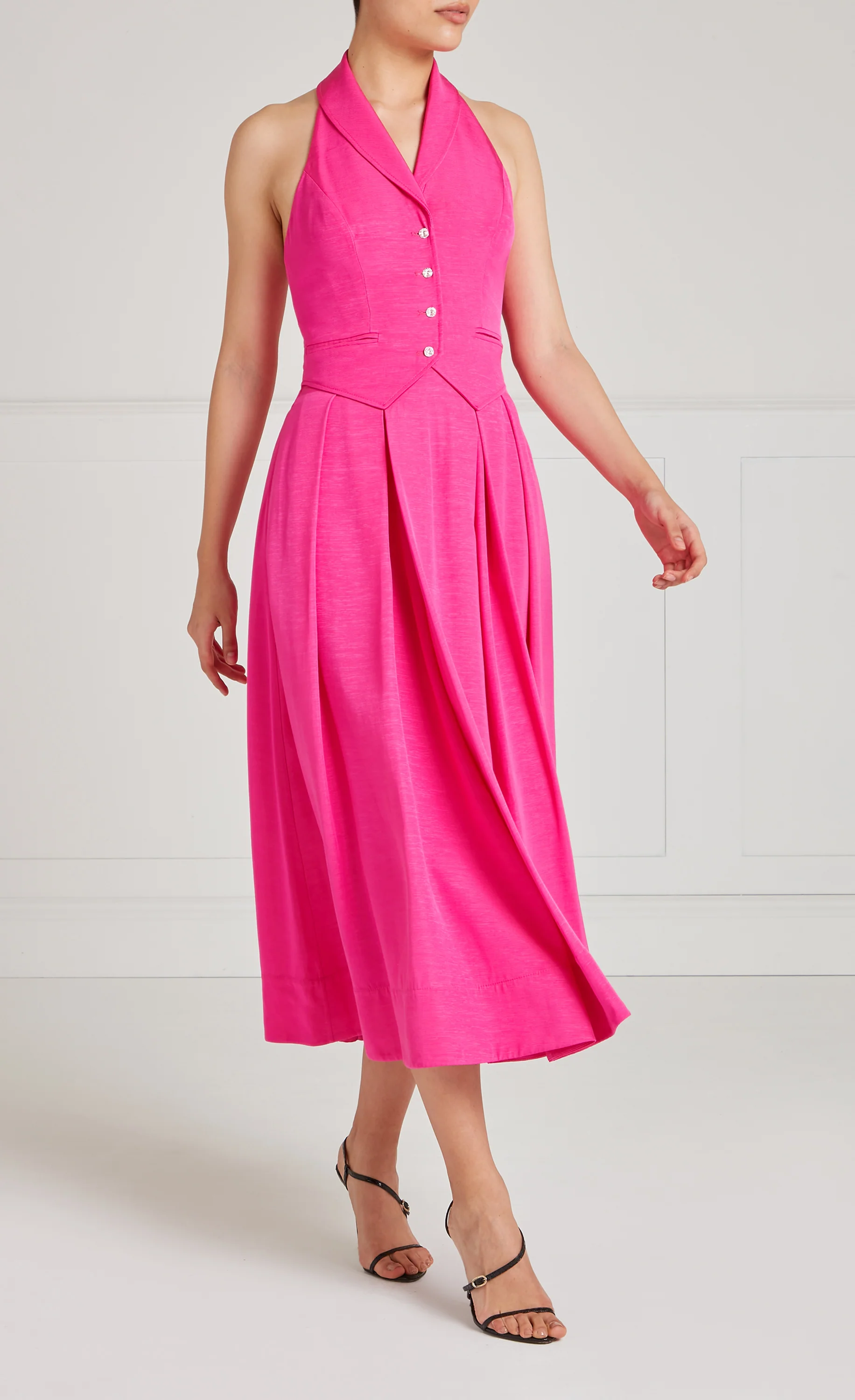 Elodie Halter Dress - Fuchsia Pink - Image 6