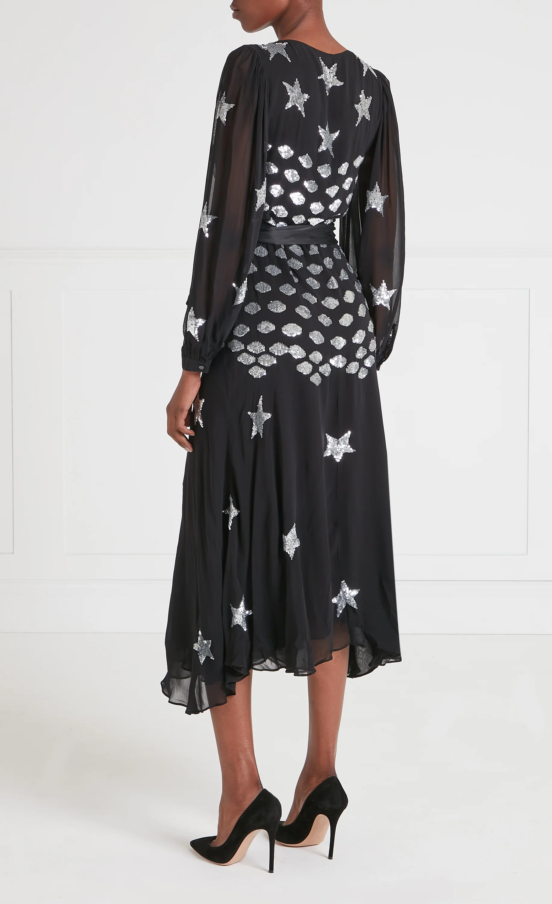 Etoile Wrap Dress - Black Mix - Image 3
