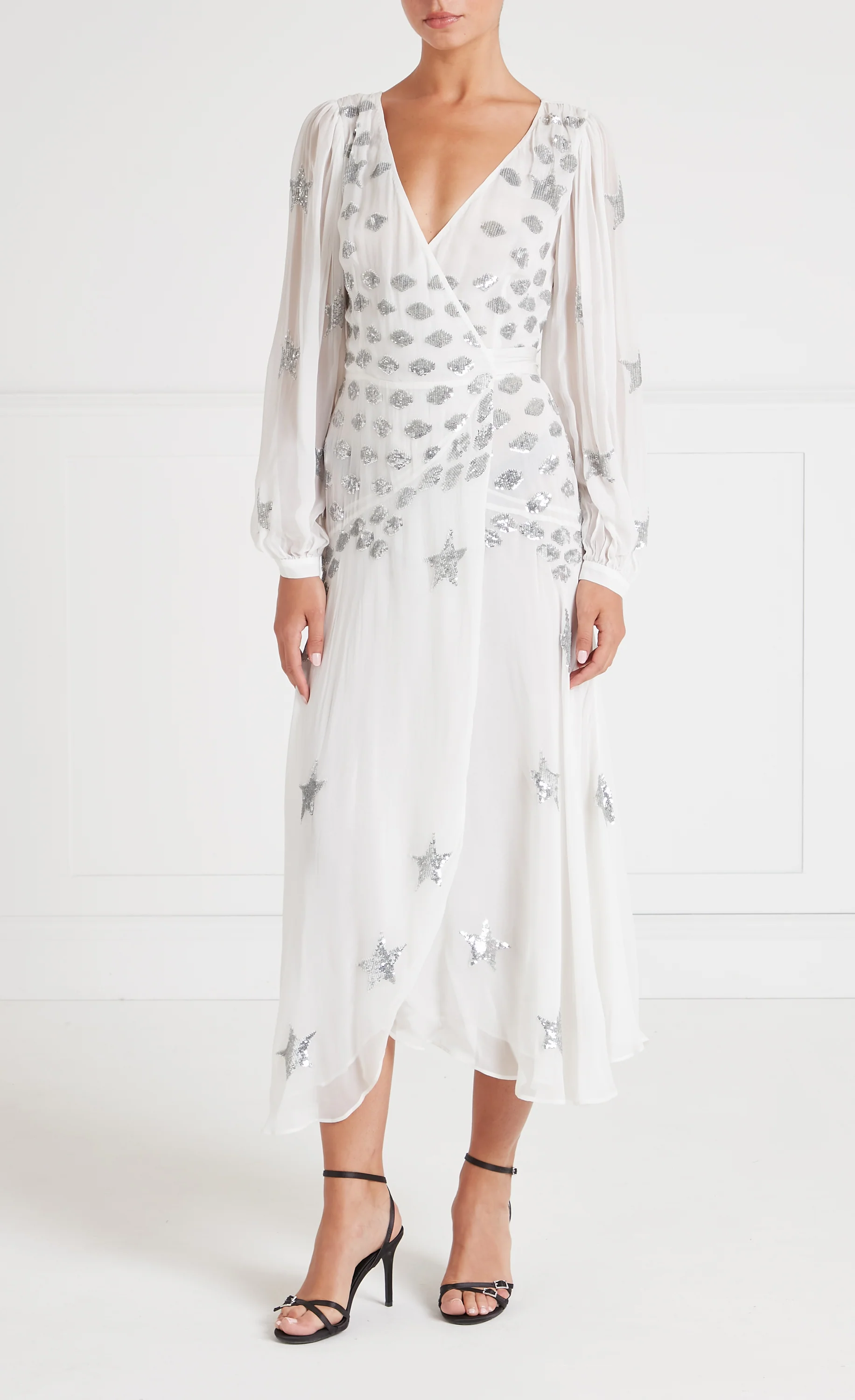 Etoile Wrap Dress - White Mix - Image 2