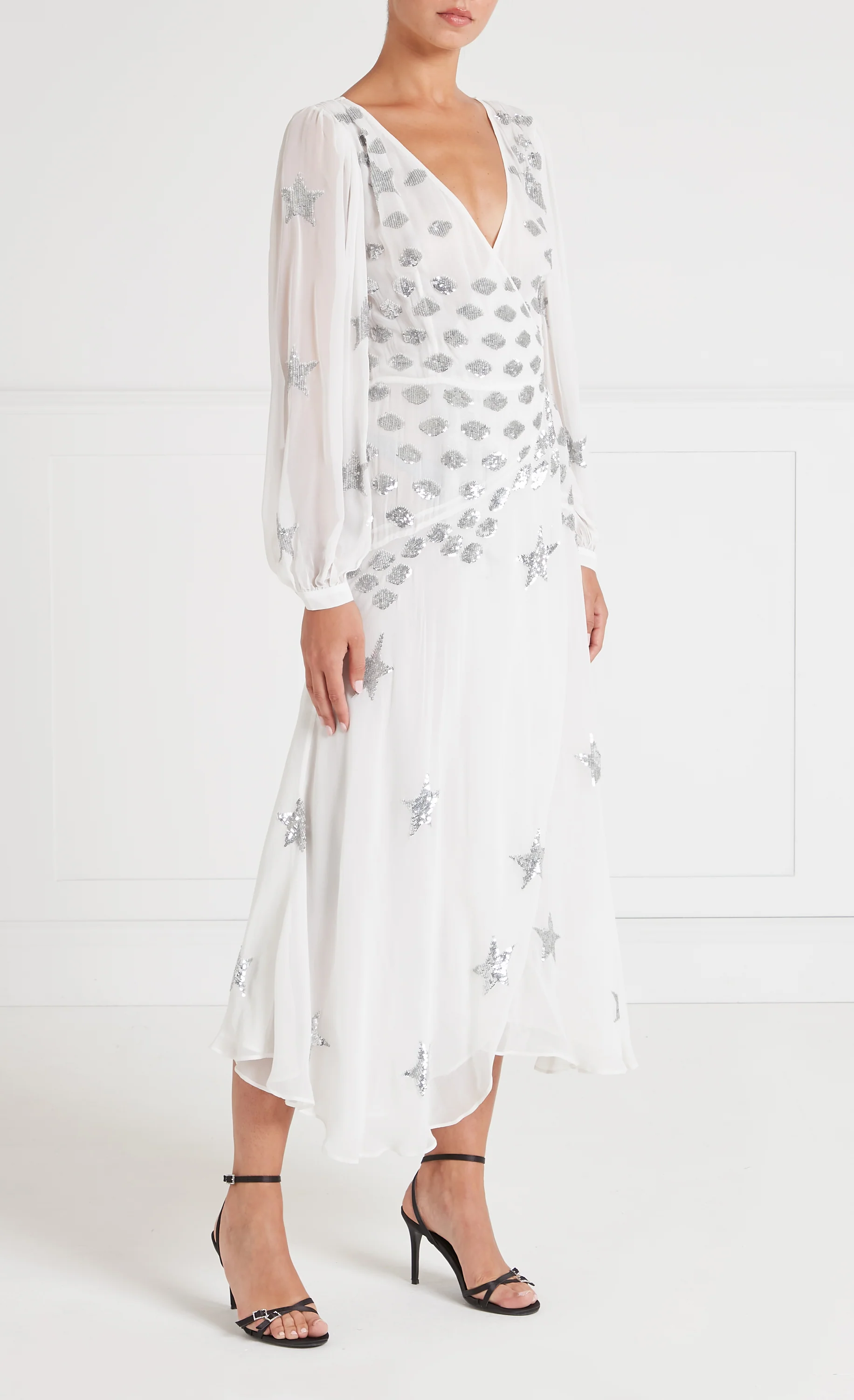Etoile Wrap Dress - White Mix - Image 3