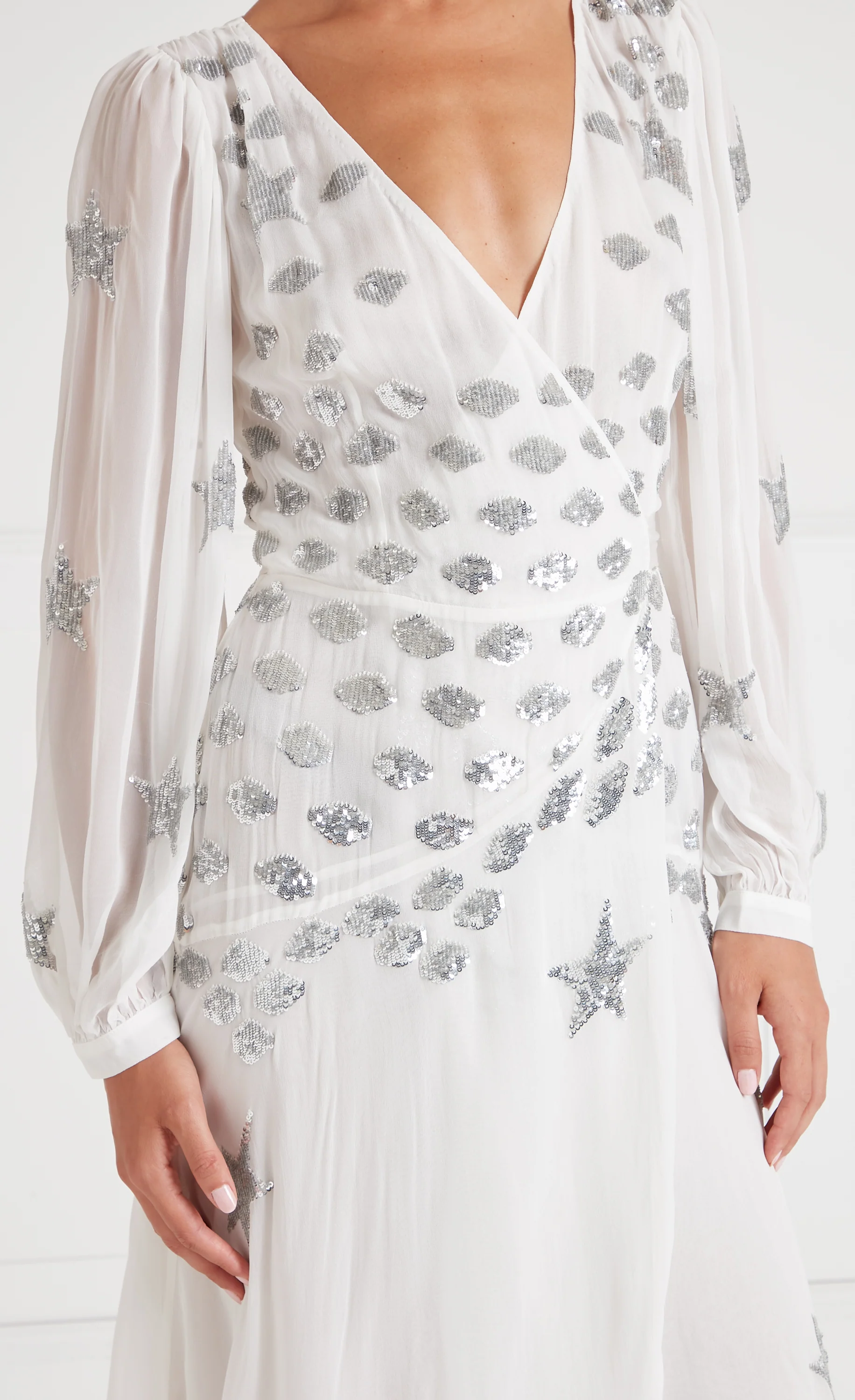 Etoile Wrap Dress - White Mix - Image 5
