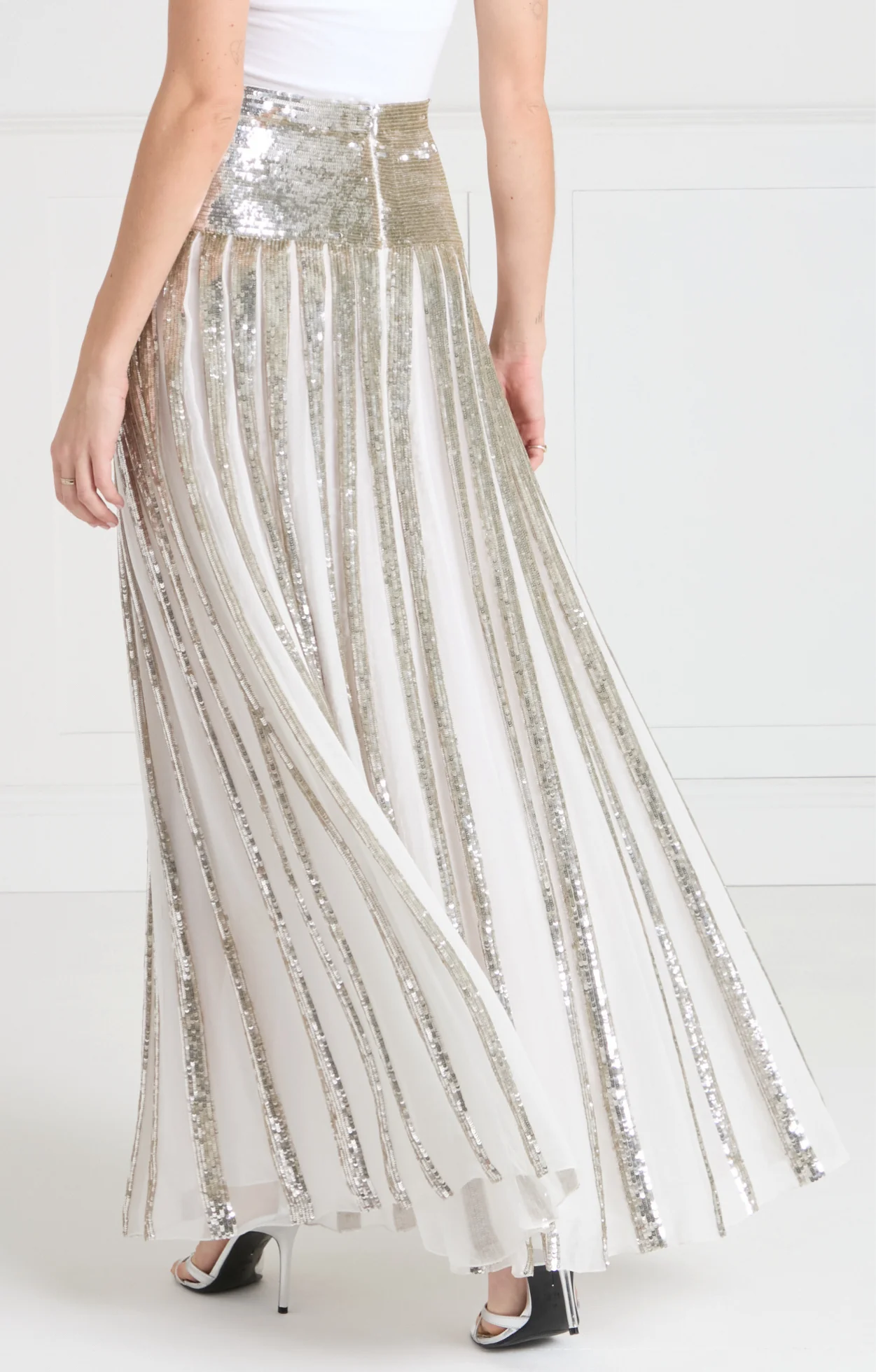 Filigree Full Length Skirt - Silver - Image 3