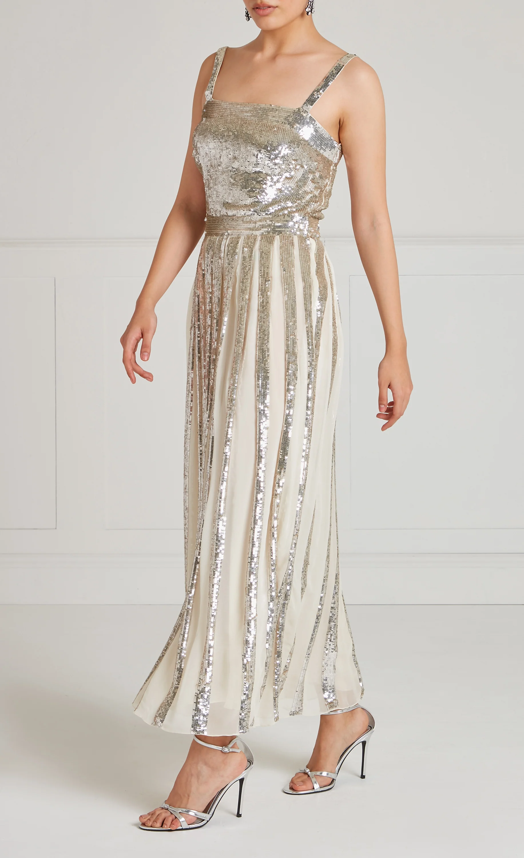 Filigree Strappy Gown - Silver - Image 4