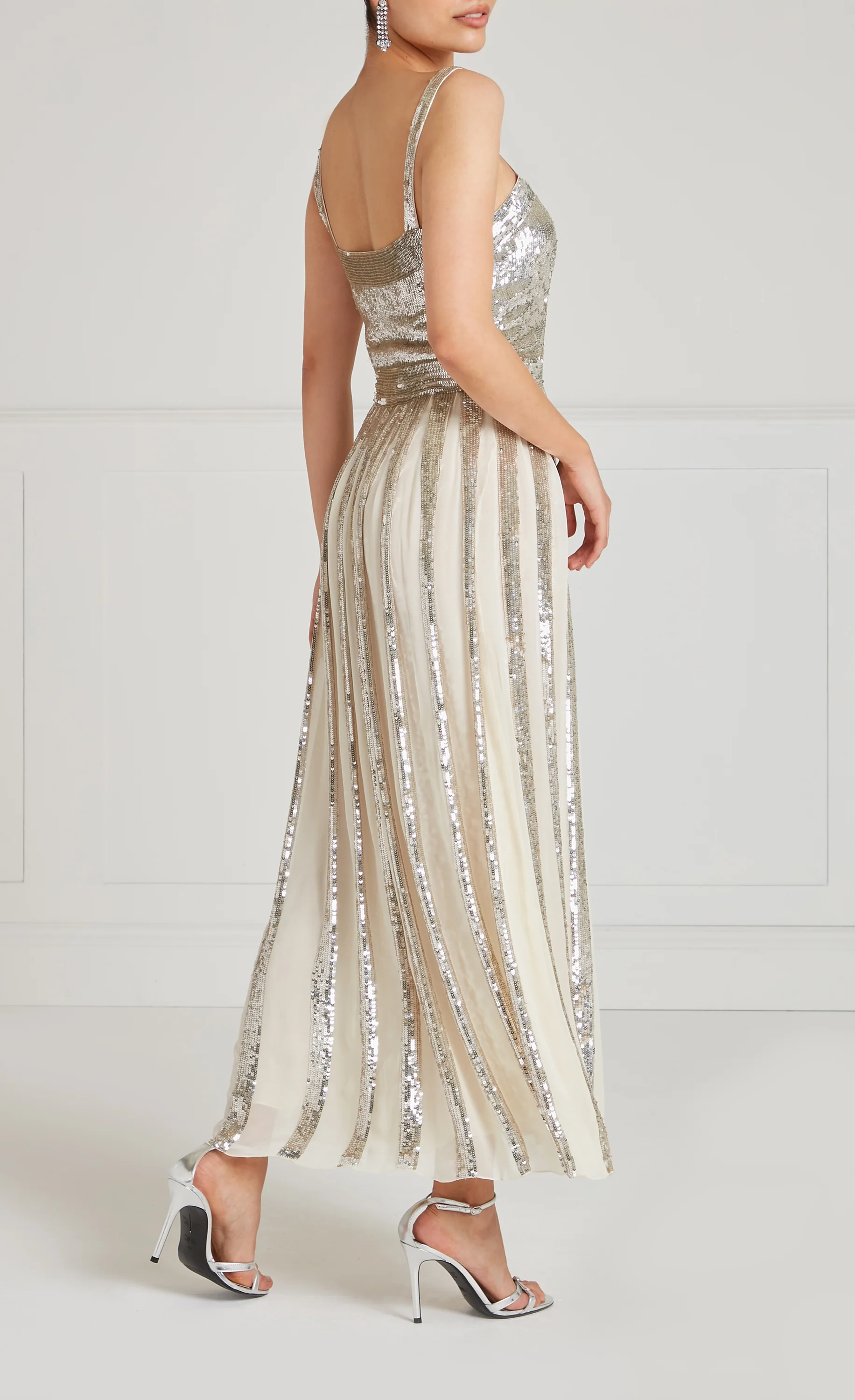 Filigree Strappy Gown - Silver - Image 6