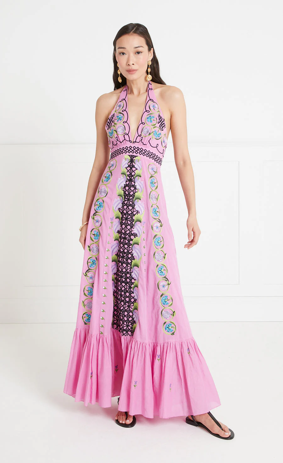 Florentine Halter Dress - Rose Pink - Image 2