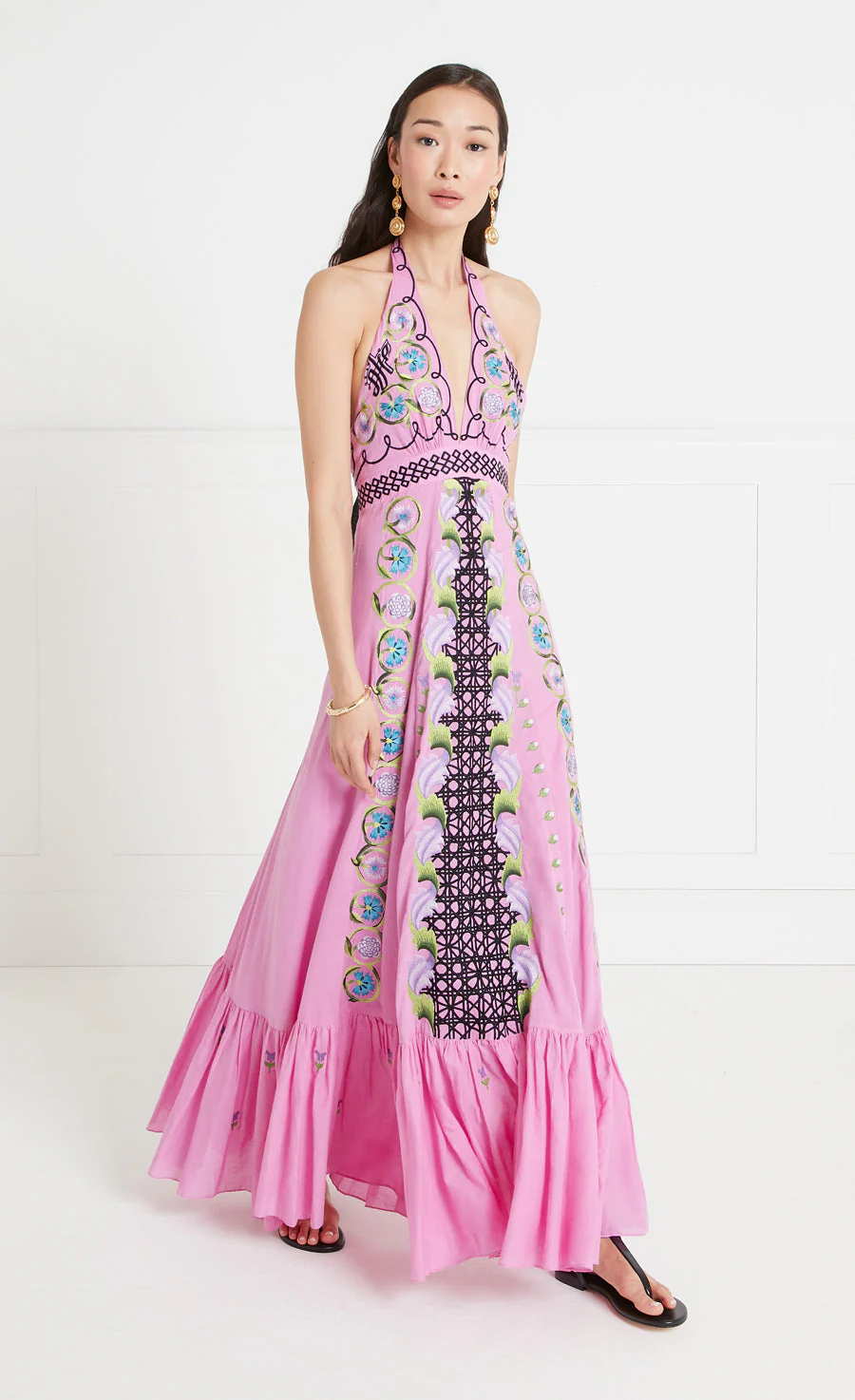 Florentine Halter Dress - Rose Pink - Image 3