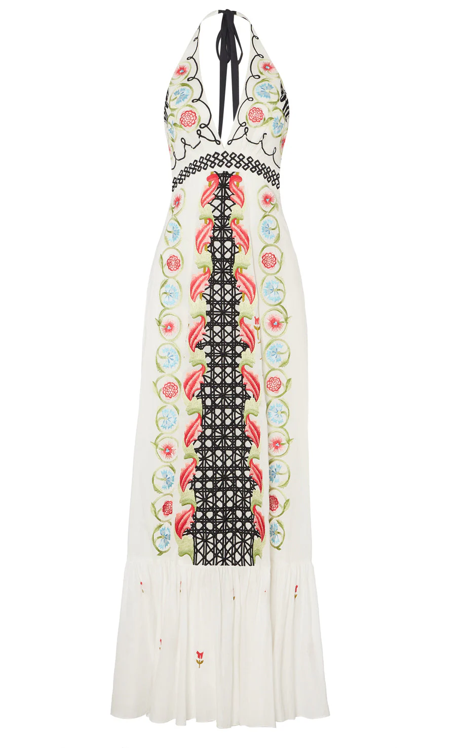 Florentine Halter Dress - White