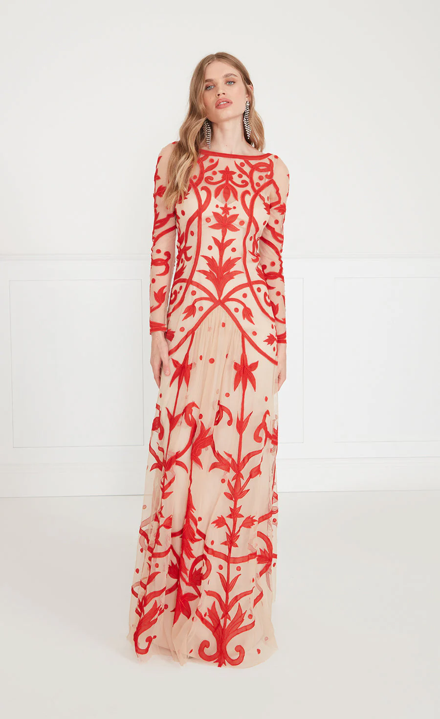 Francine Tattoo Dress - Poppy Red - Image 2
