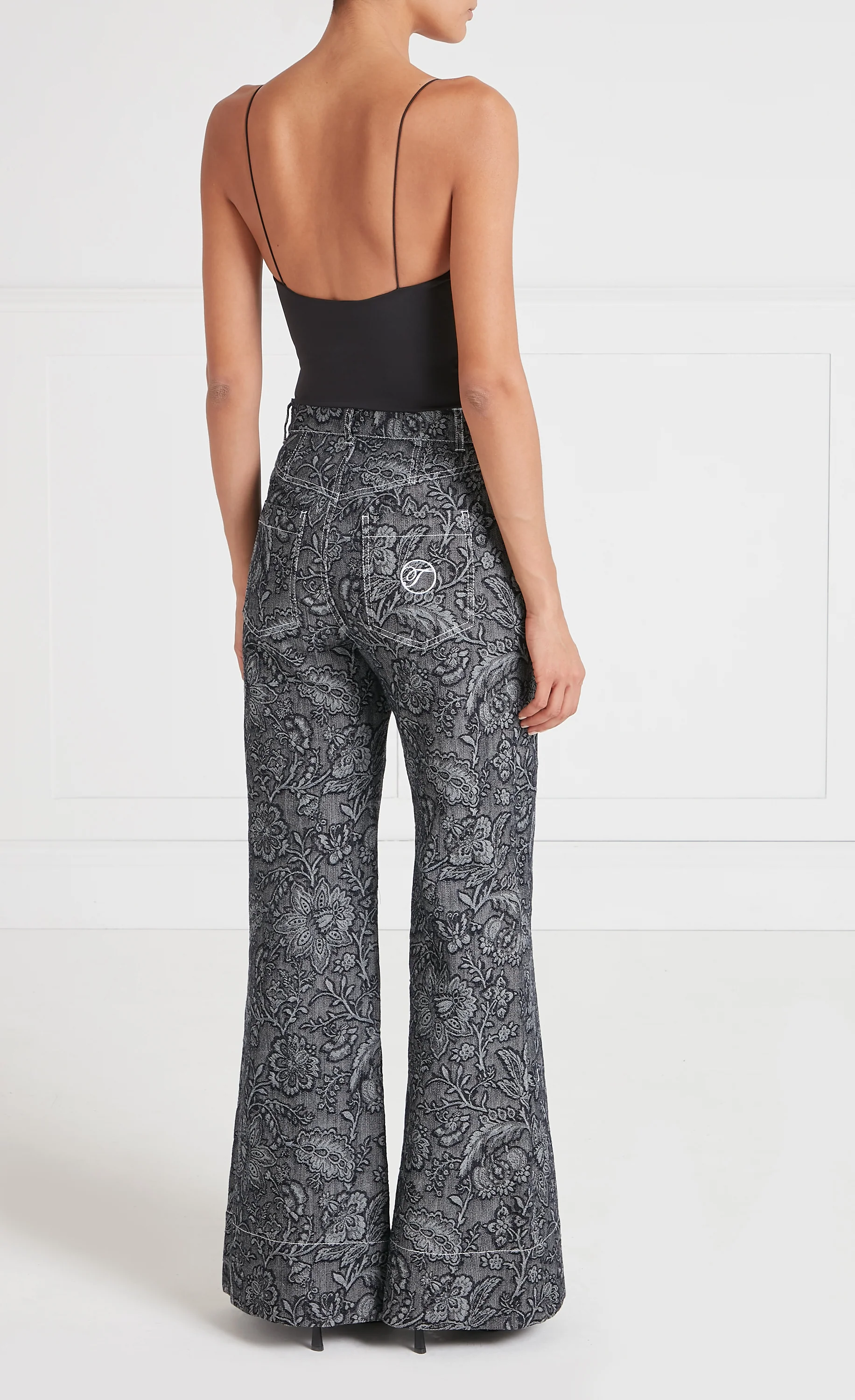 Francis Denim Wide-Leg Trousers - Washed Black - Image 4