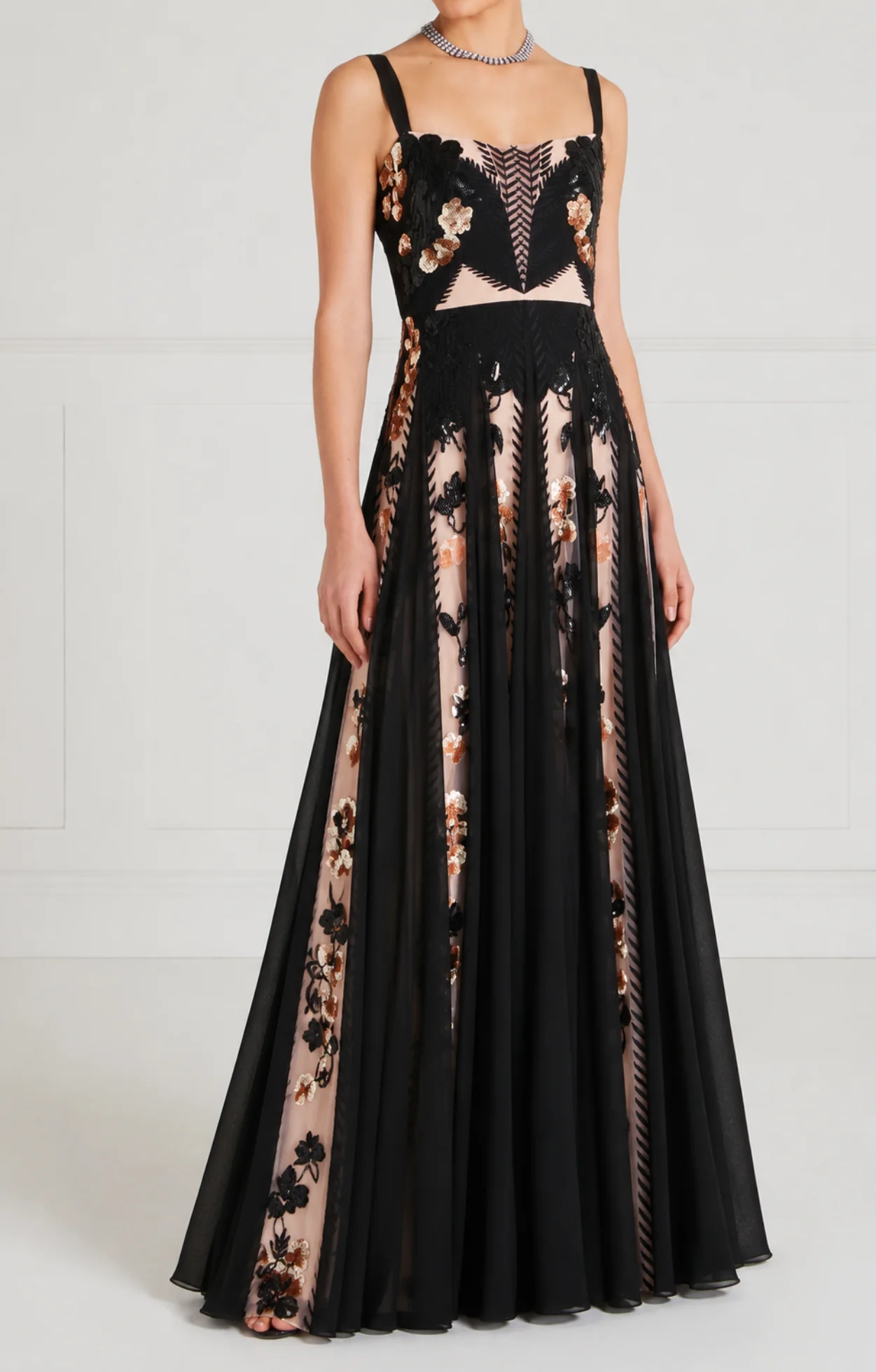 Gilded Strappy Gown - Almond - Image 2