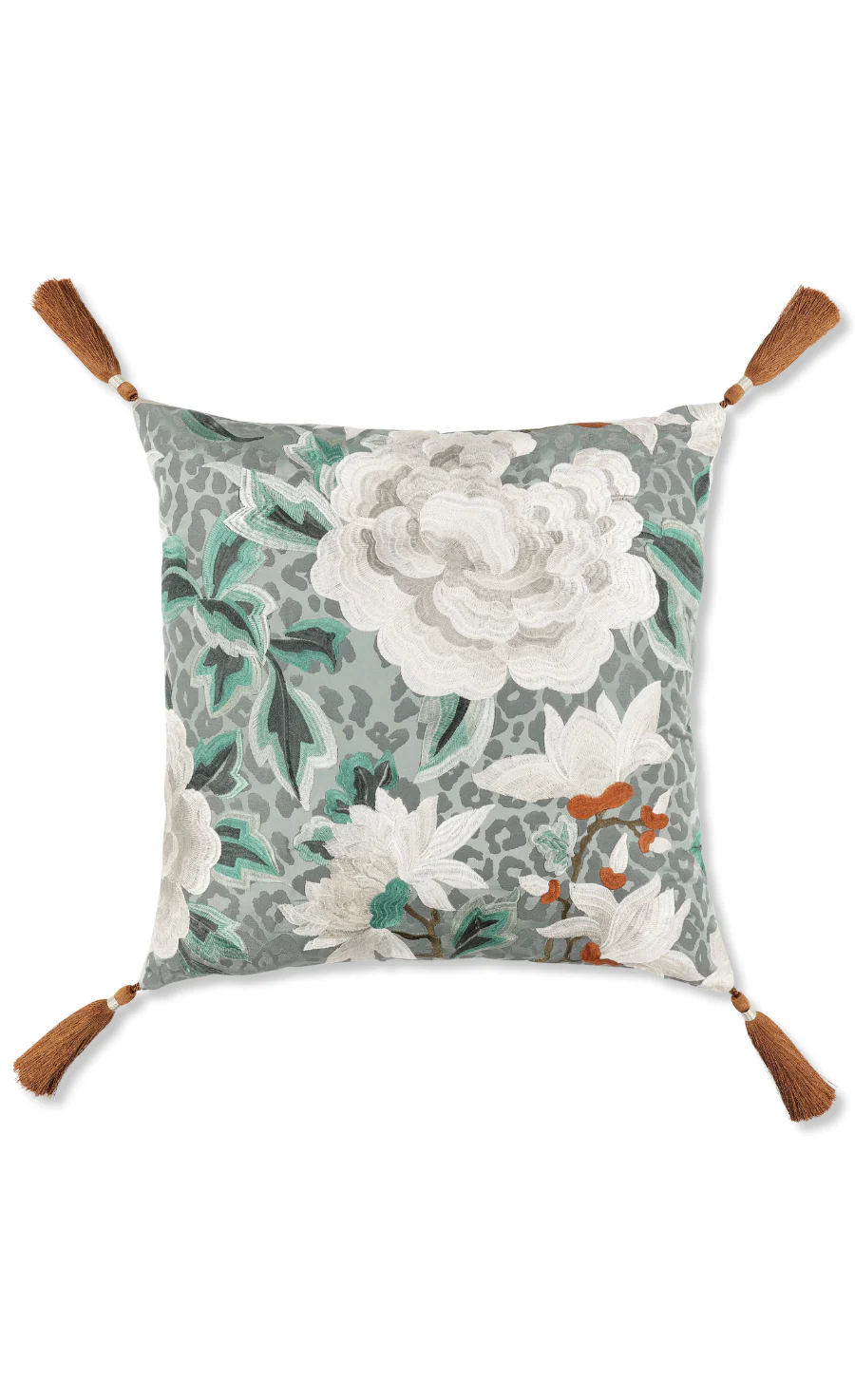Lavinia Embroidery Cushion - Blue Haze