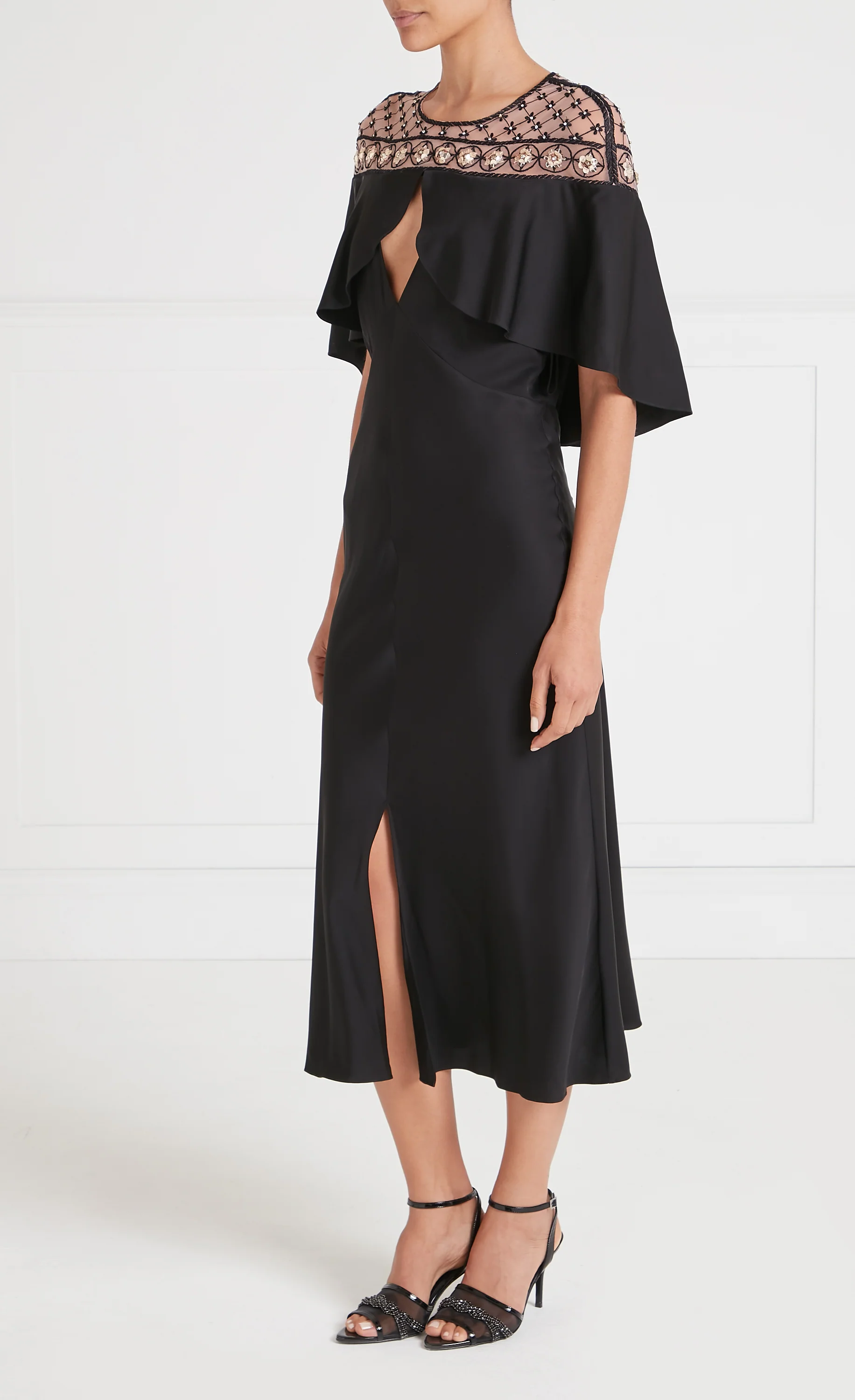 Marie Cape Dress - Black - Image 3