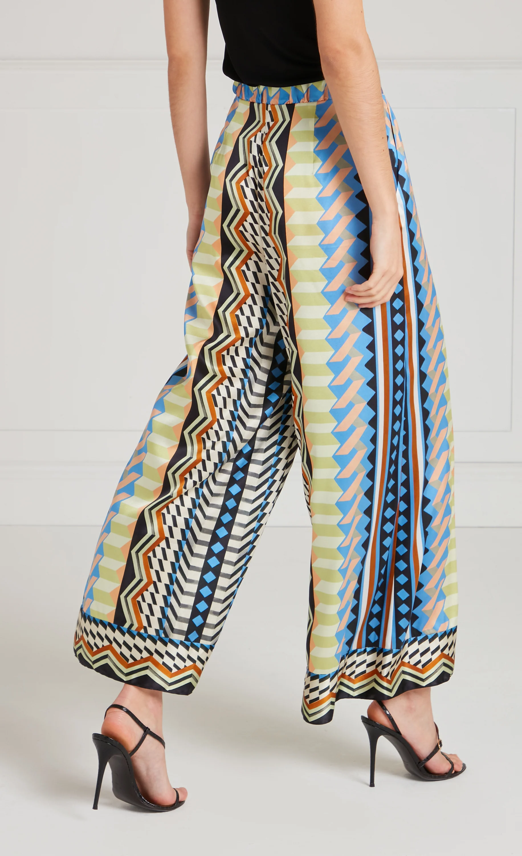 Meryl Palazzo Trousers - Provence Blue Mix - Image 5