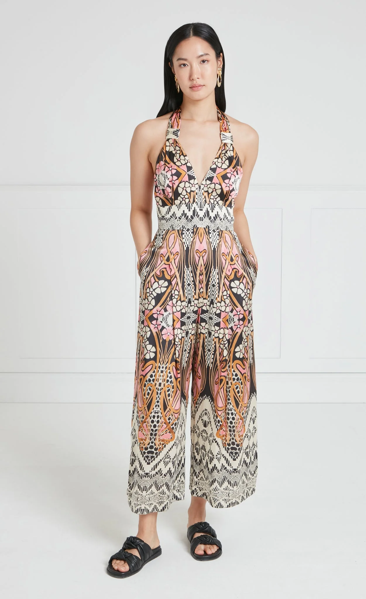 Monikh Jumpsuit - Pink & Sand Mix - Image 2