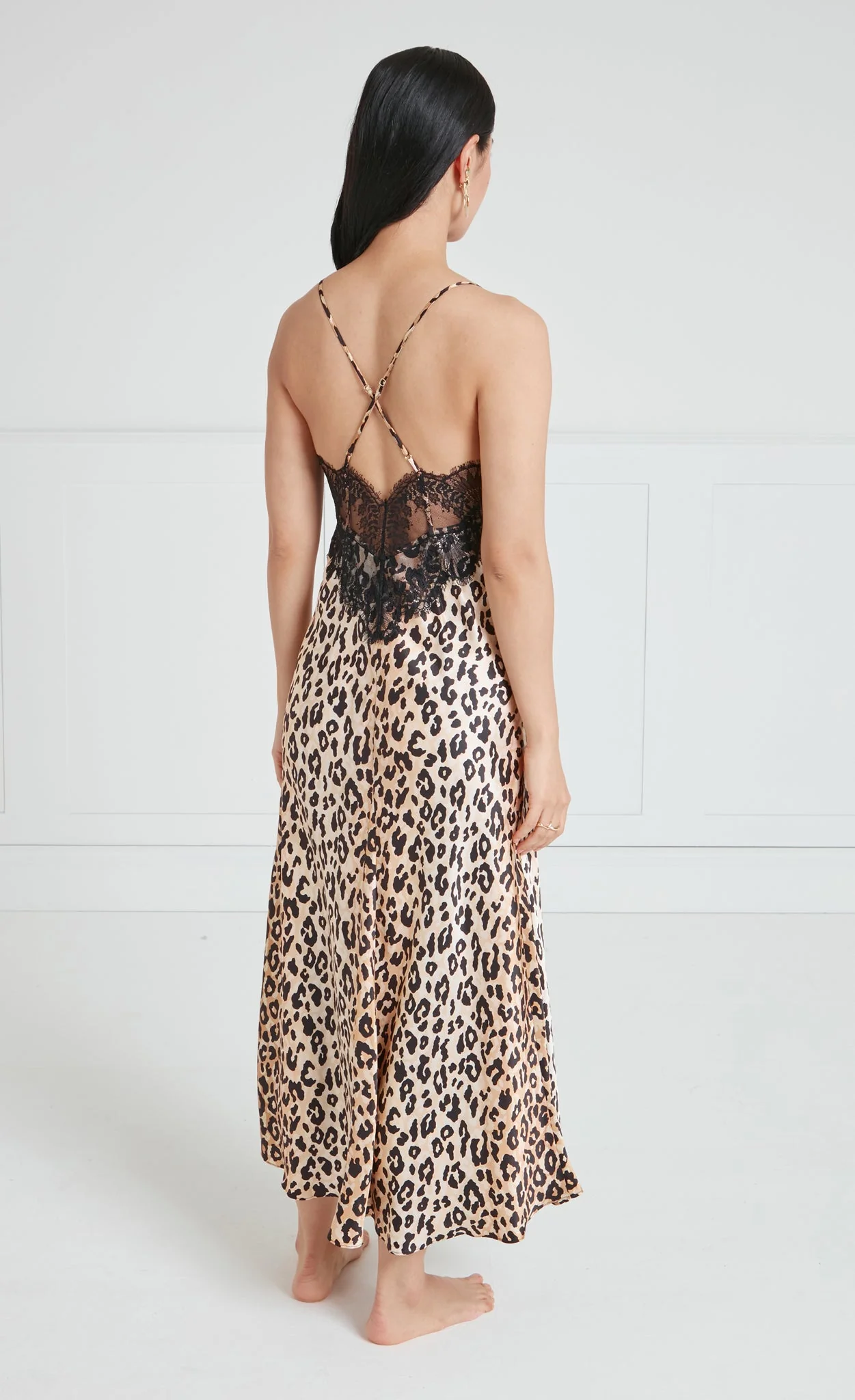 Nyx Slip Dress - Black & Leopard - Image 4