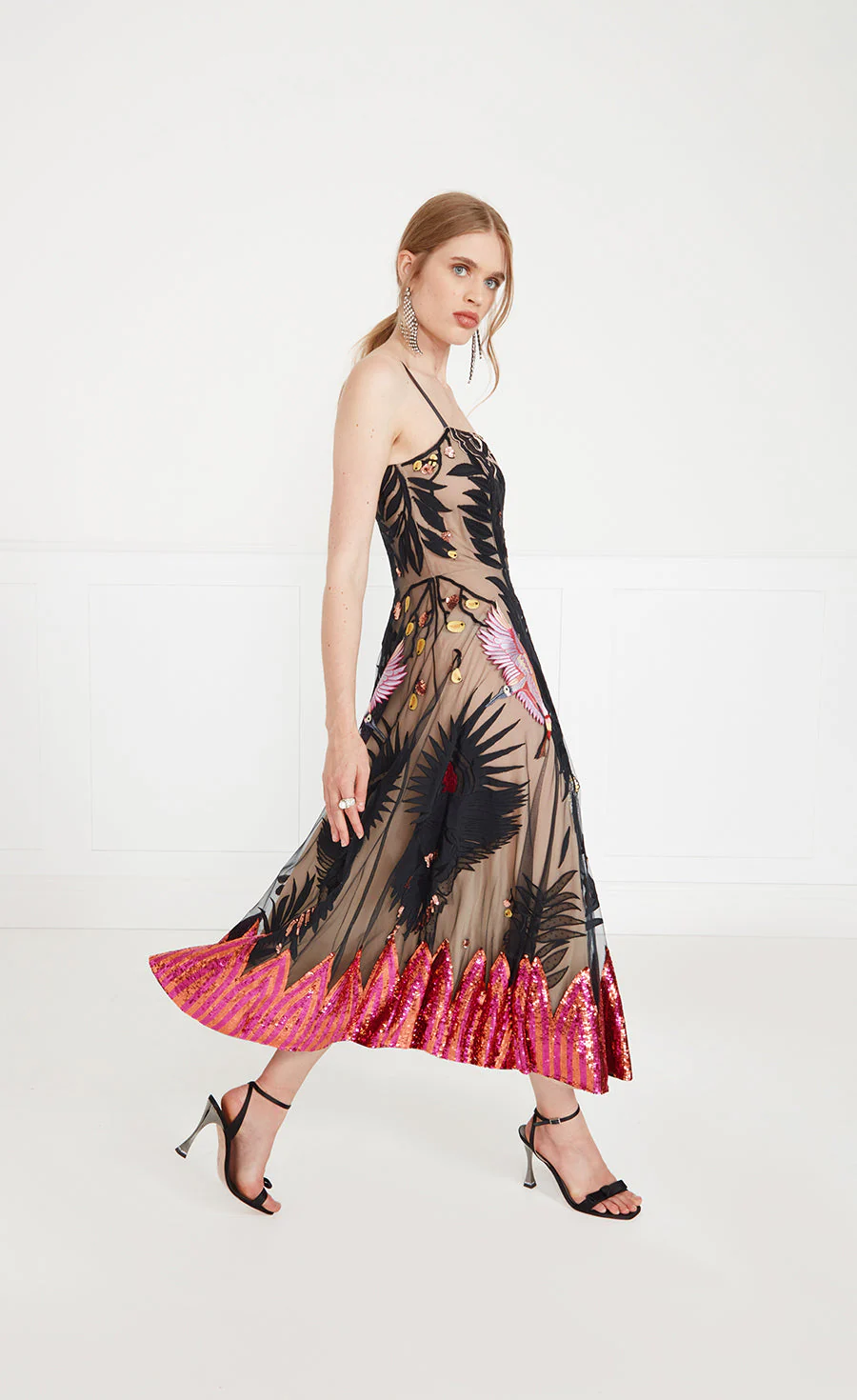 Opera Strappy Dress - Black Mix - Image 3