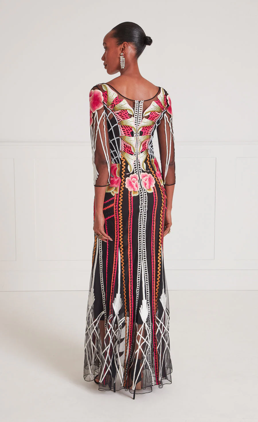 Romina V-Neck Dress - Black - Image 3
