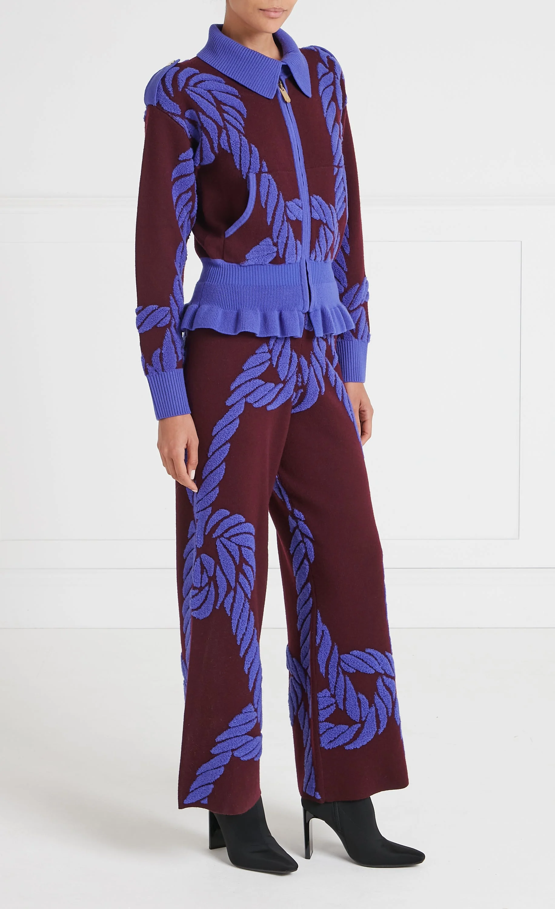 Rope Knit Trousers - Merlot - Image 3