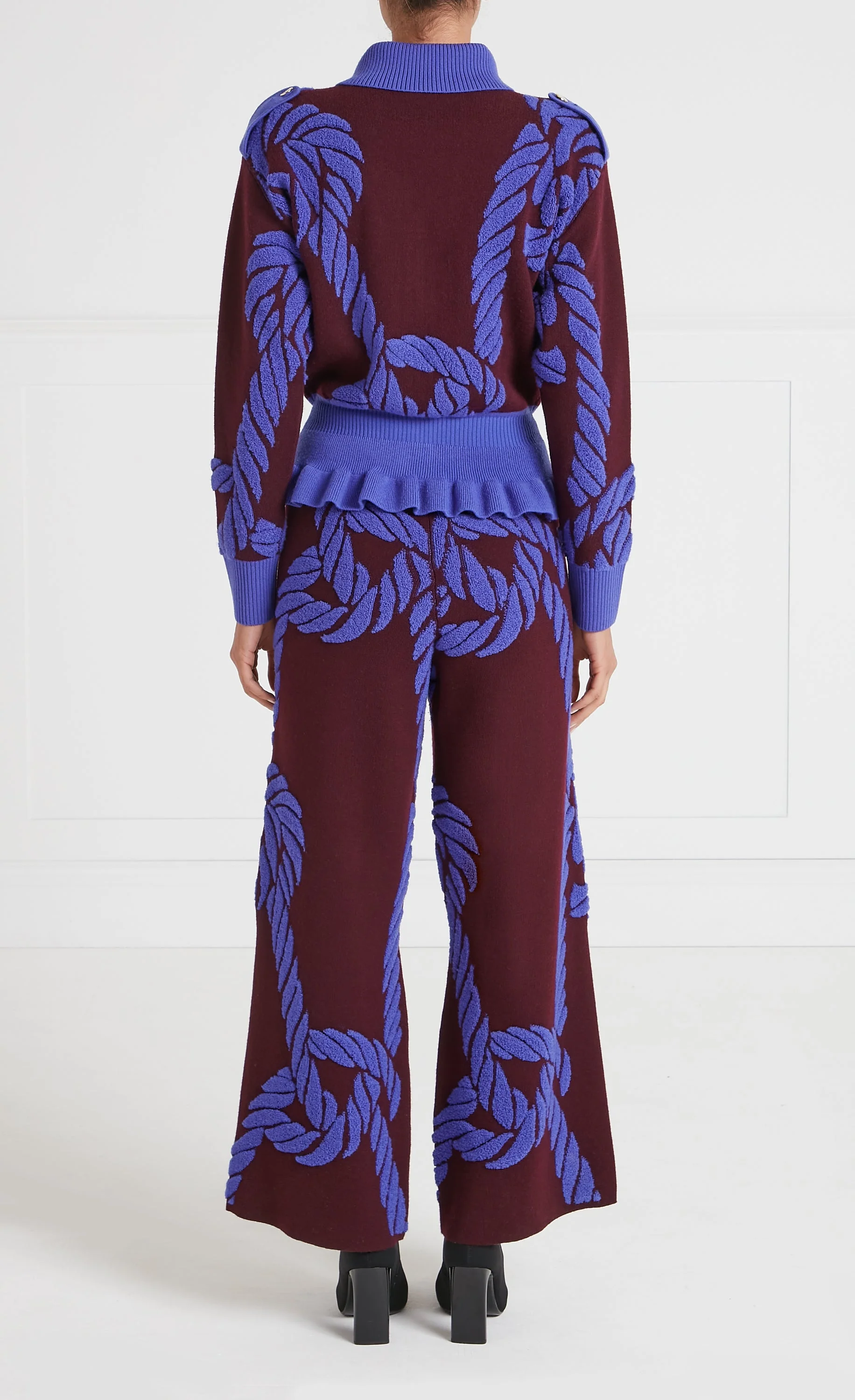 Rope Knit Trousers - Merlot - Image 4