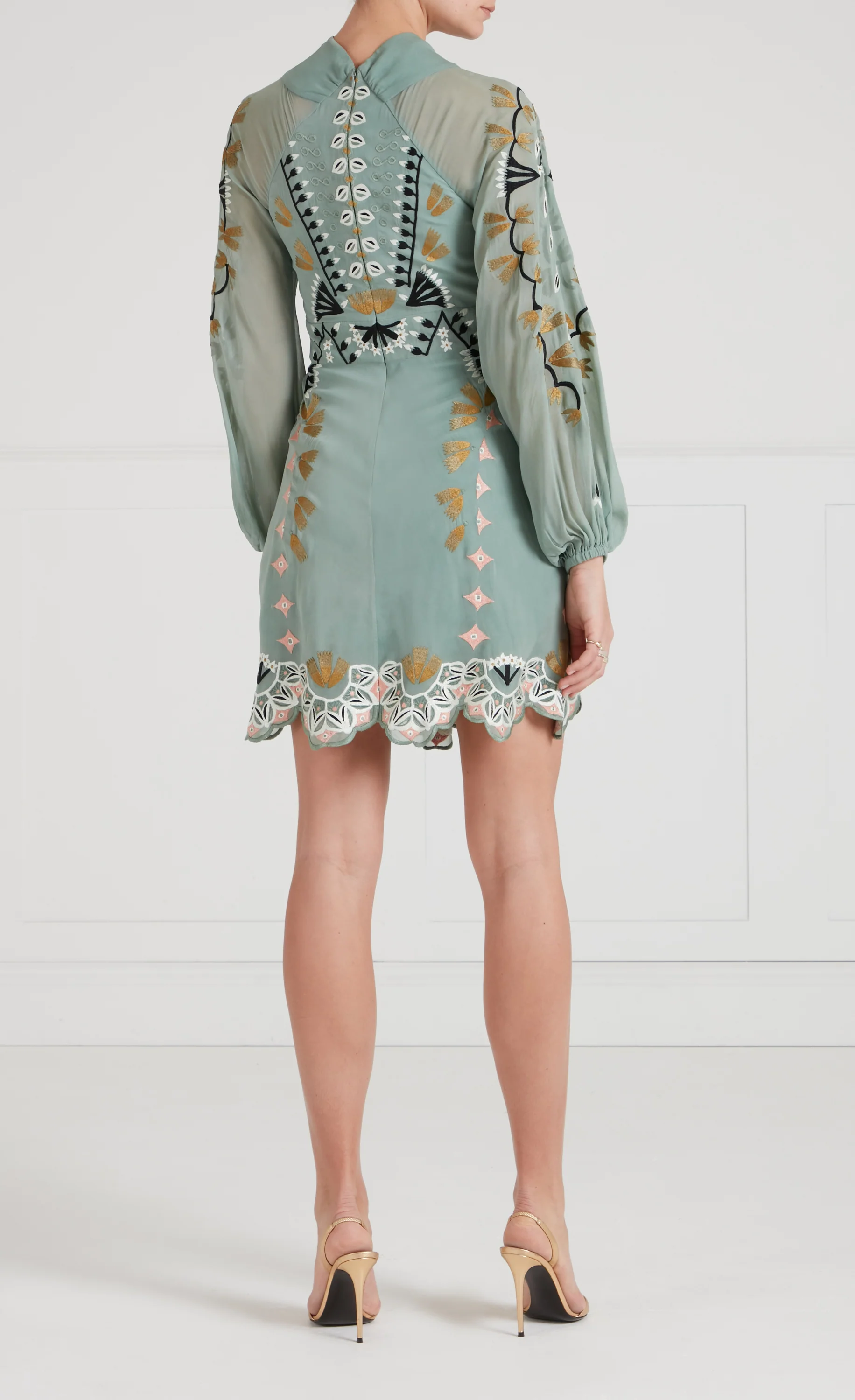 Rosalba Mini Dress - Jade Green - Image 4