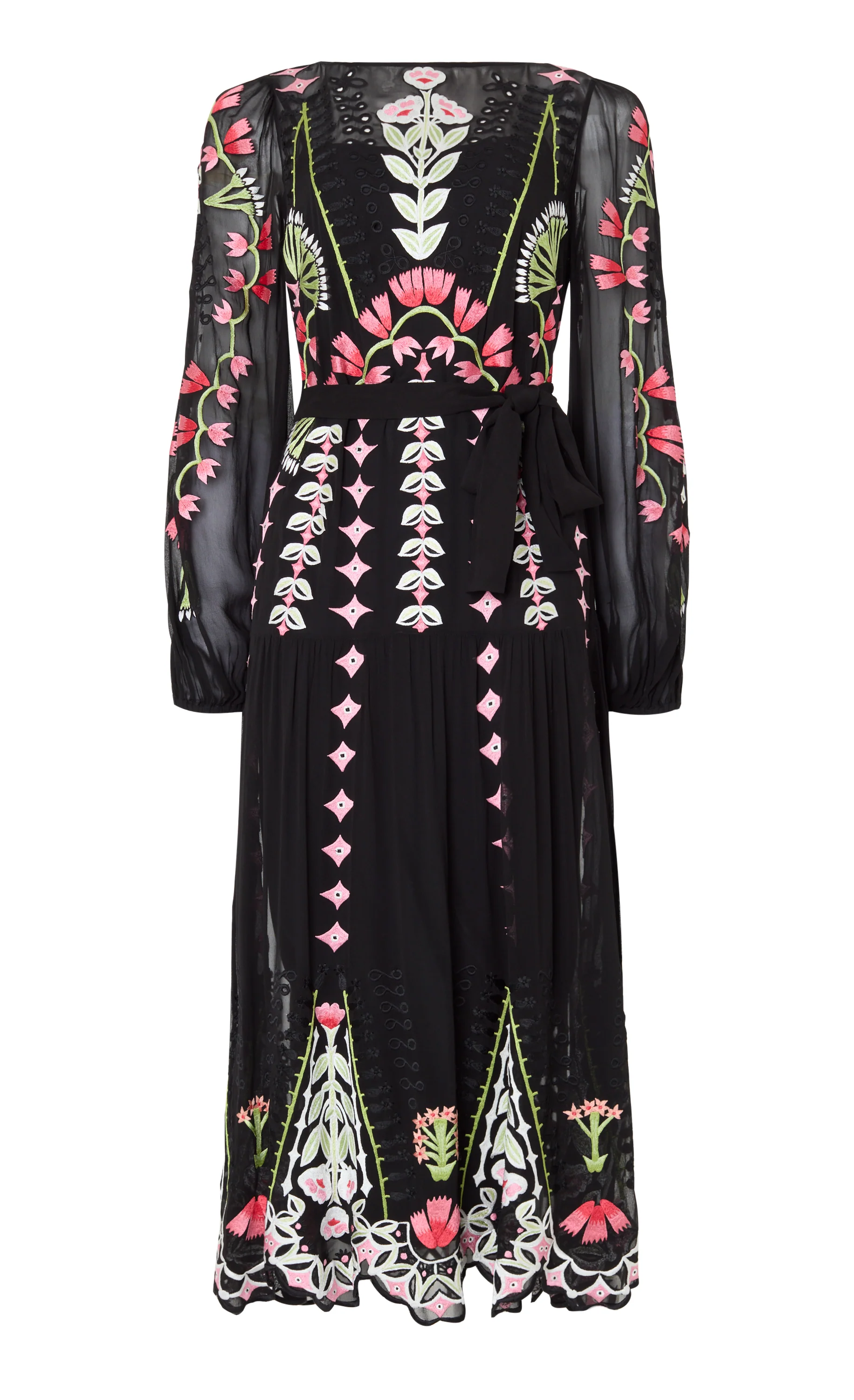 Rosalba Sleeved Dress - Black