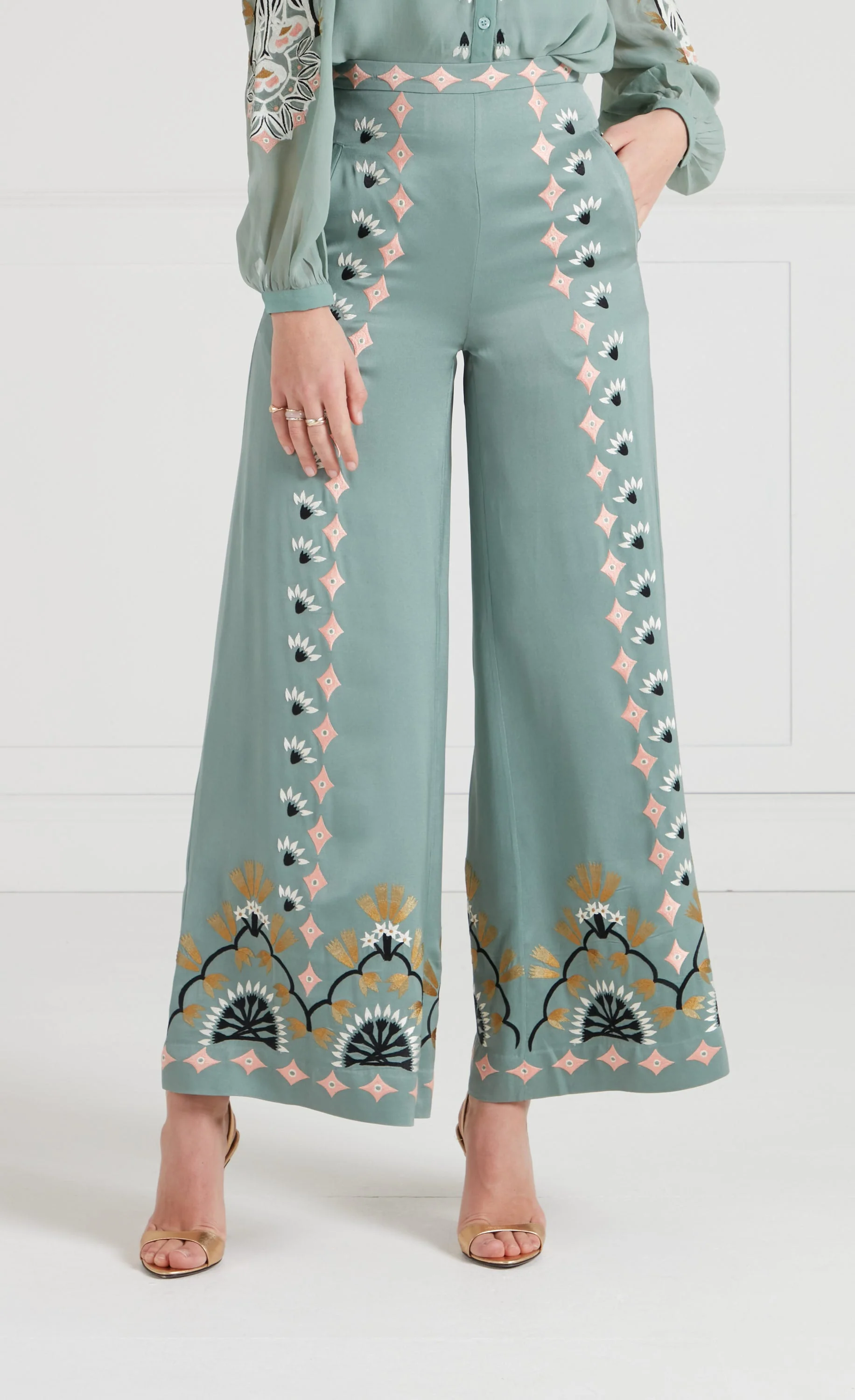 Rosalba Trousers - Jade Green - Image 3