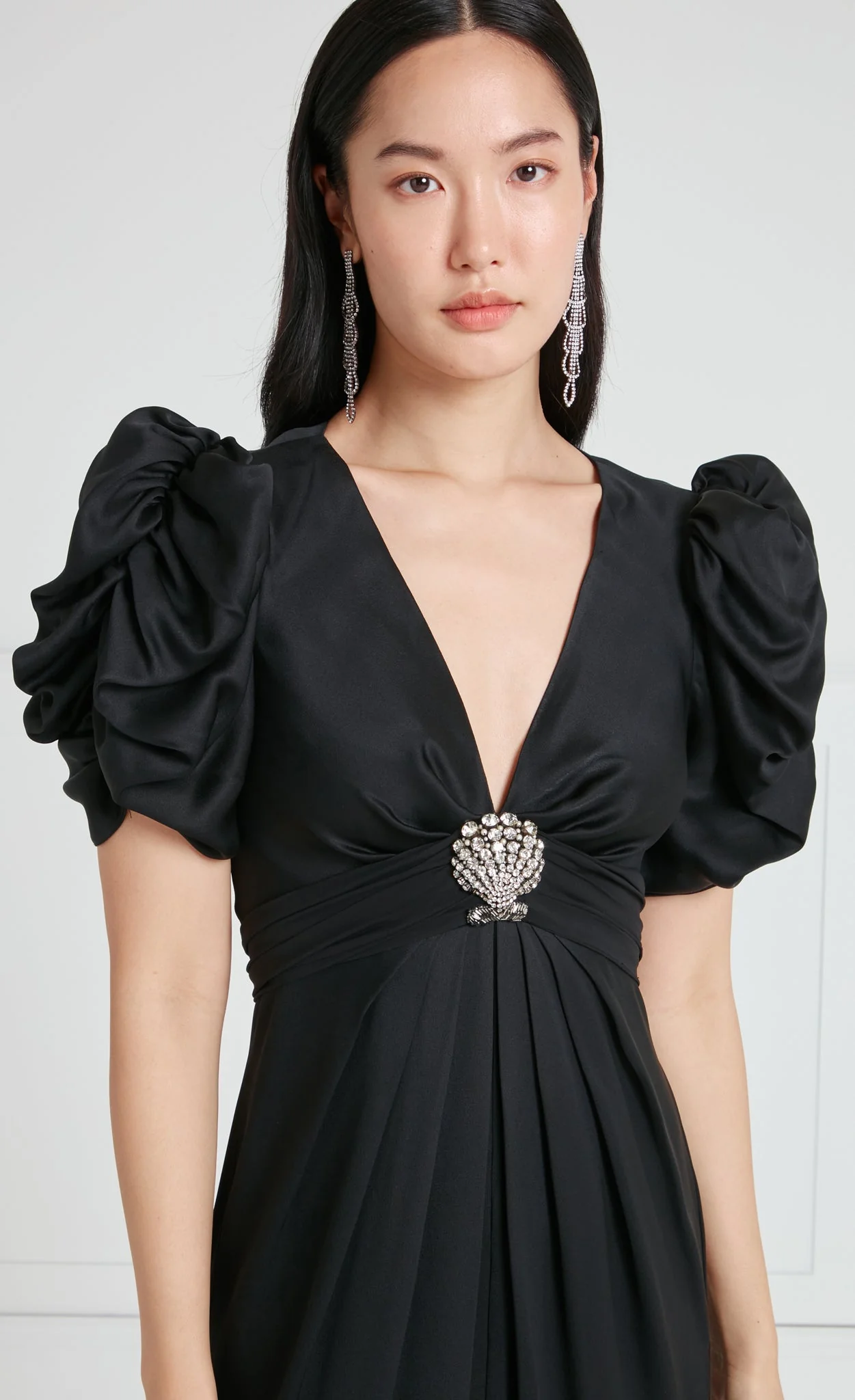 Sofia Sleeved Dress - Black - Image 6