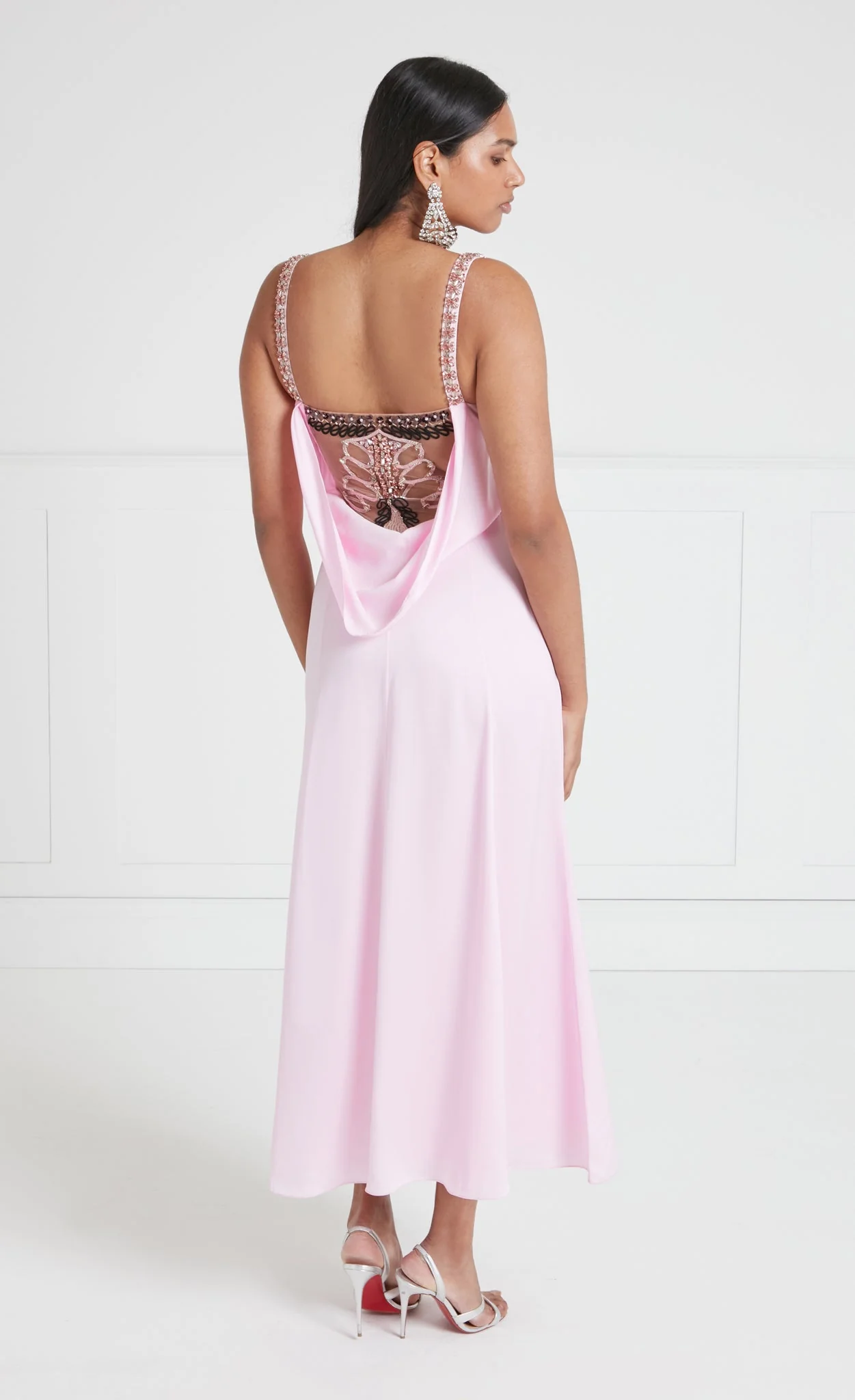 Sofia Strappy Dress - Powder Pink - Image 4