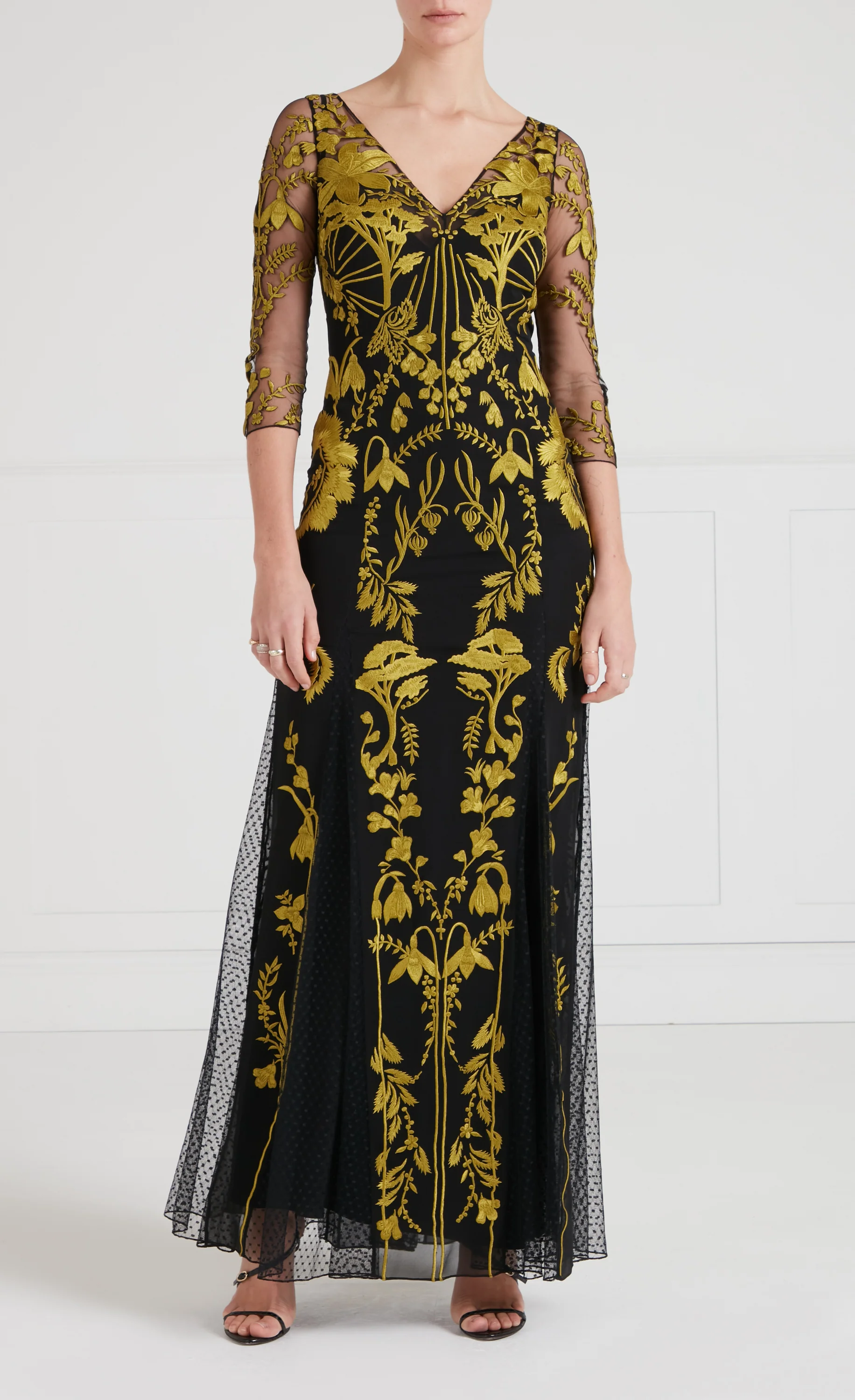 Thisbe V-Neck Gown - Black - Image 2