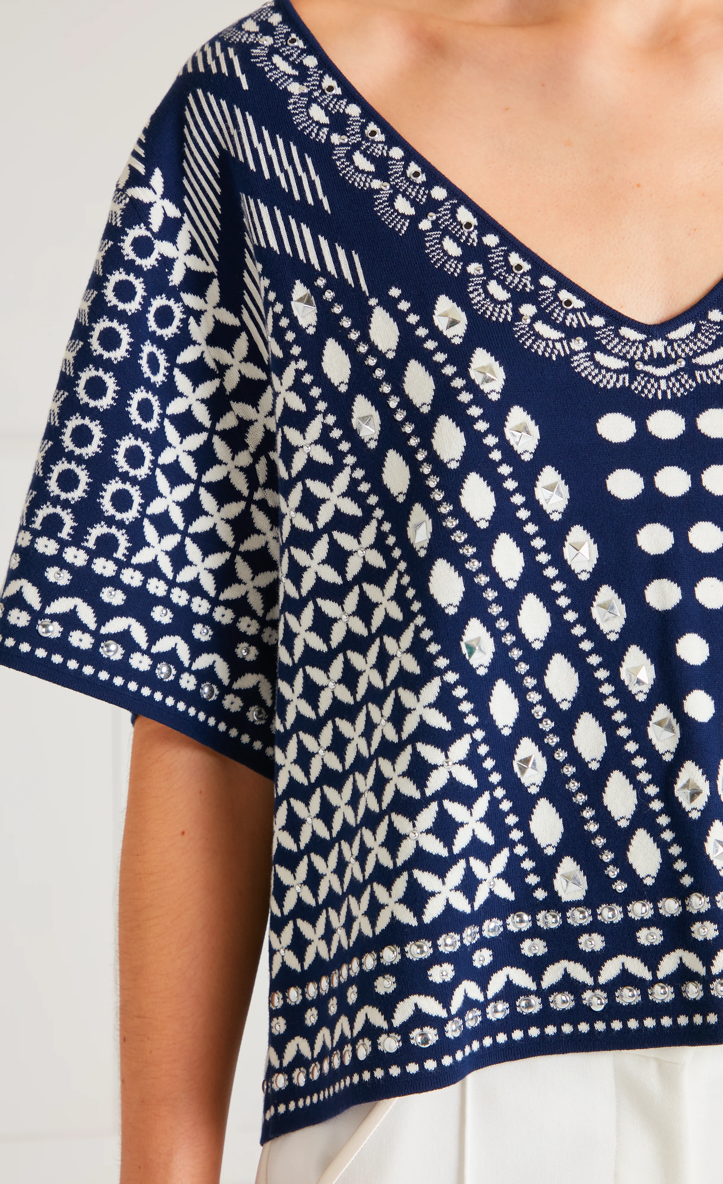 Tlalli Knit Top - Navy Silver - Image 4
